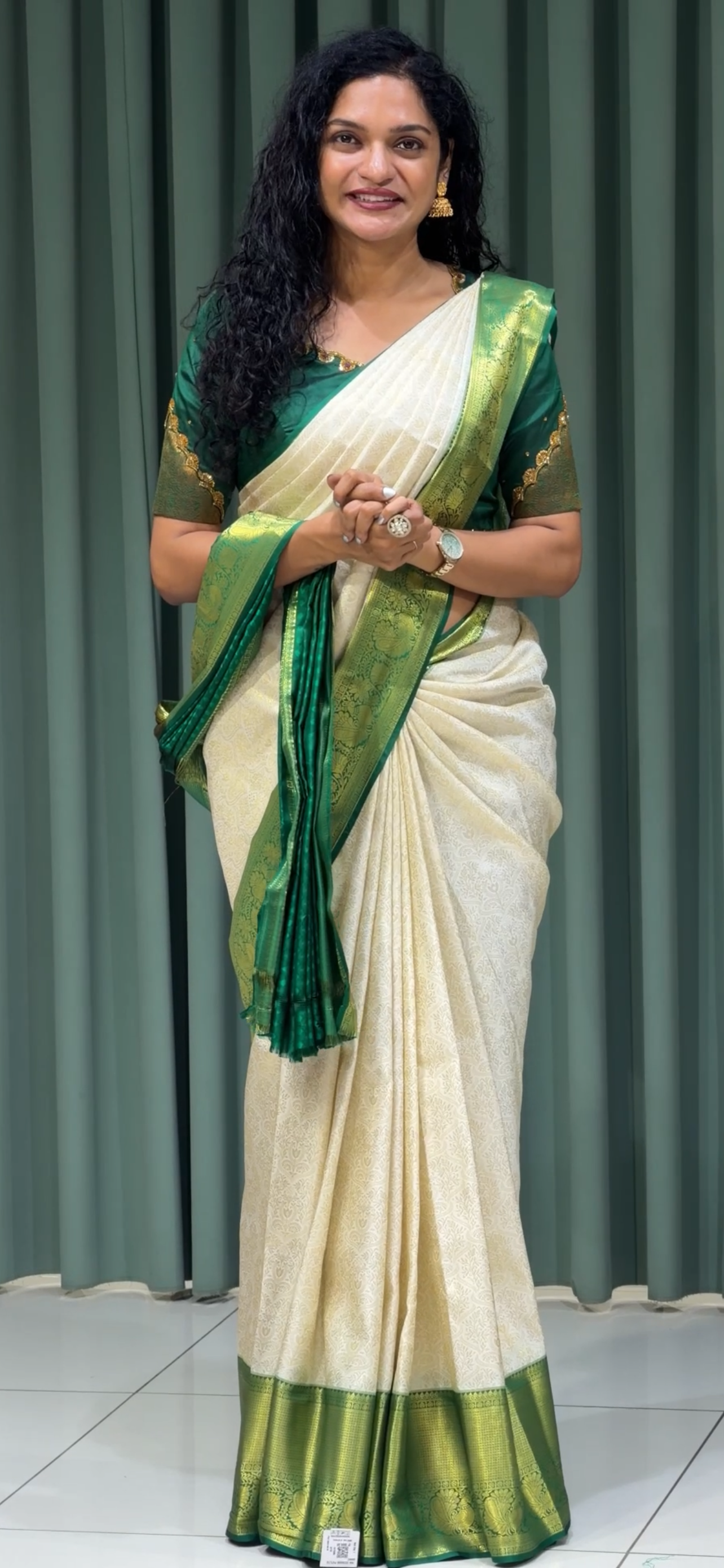 SEMI KANCHIPURAM SAREES - IHA 33487