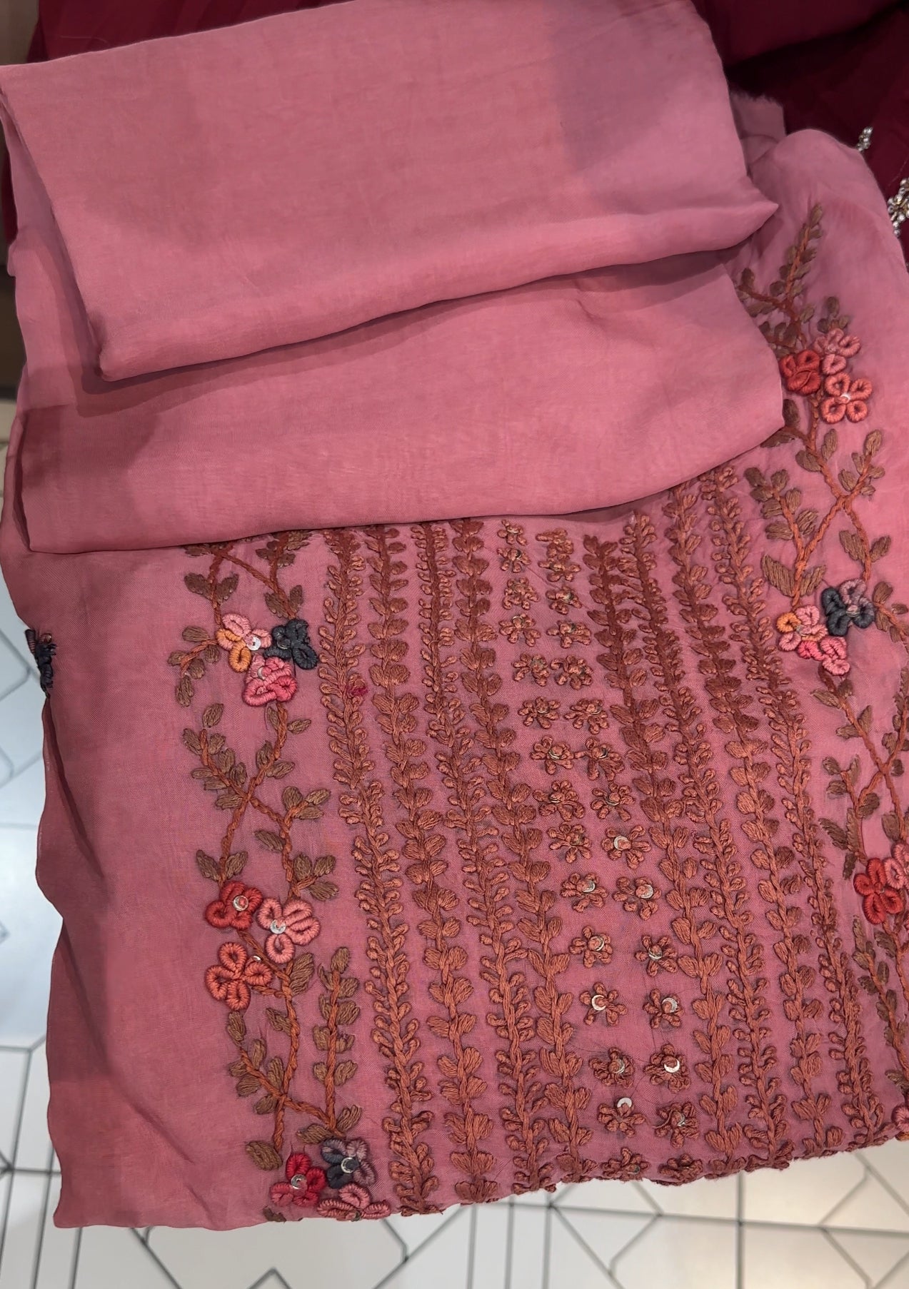 VISCOSE ORGANZA UNSTITCHED SALWAR SUITS - IHA 28069