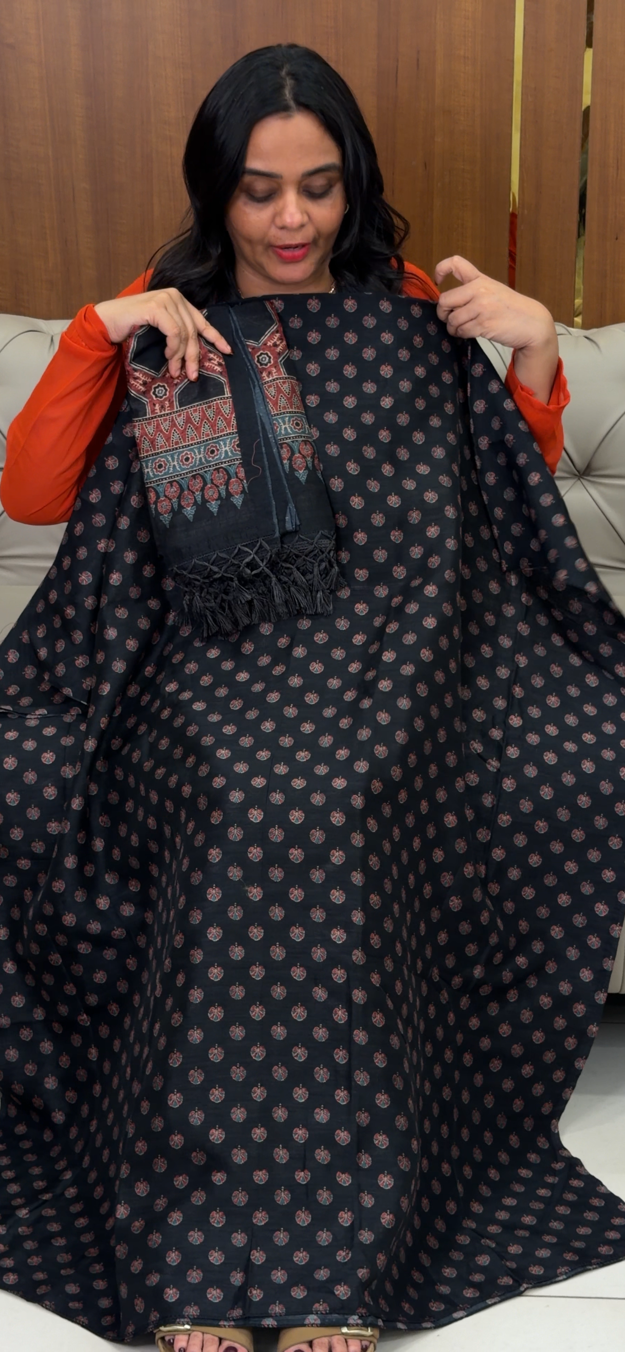 PRINTED SEMI DUPION UNSTITCHED SALWAR SUITS - IHA 32583