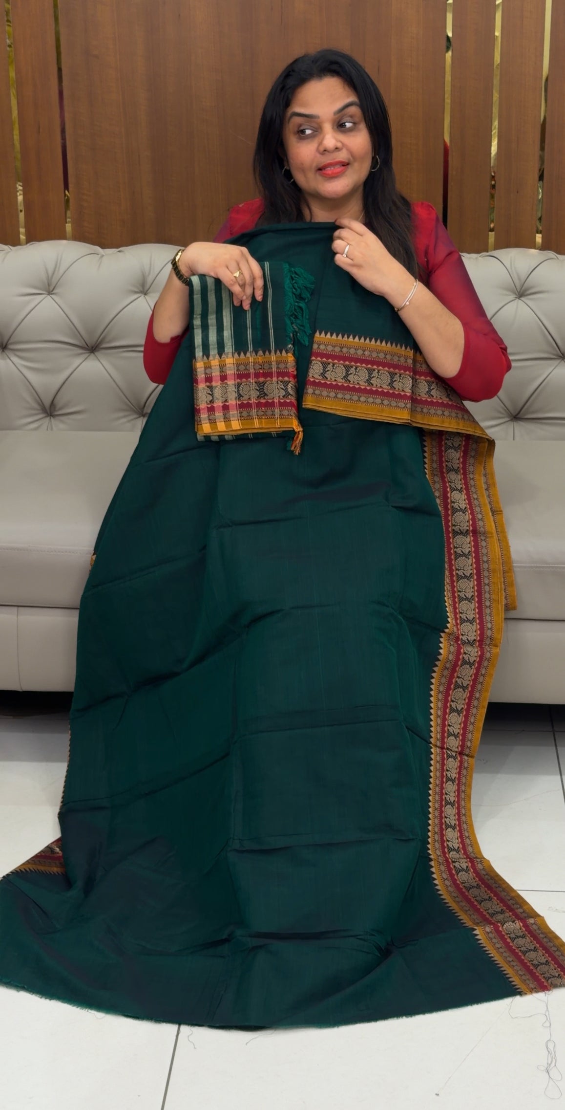 HANDLOON COTTON UNSTITCHED SALWAR SUITS - IHA 30631