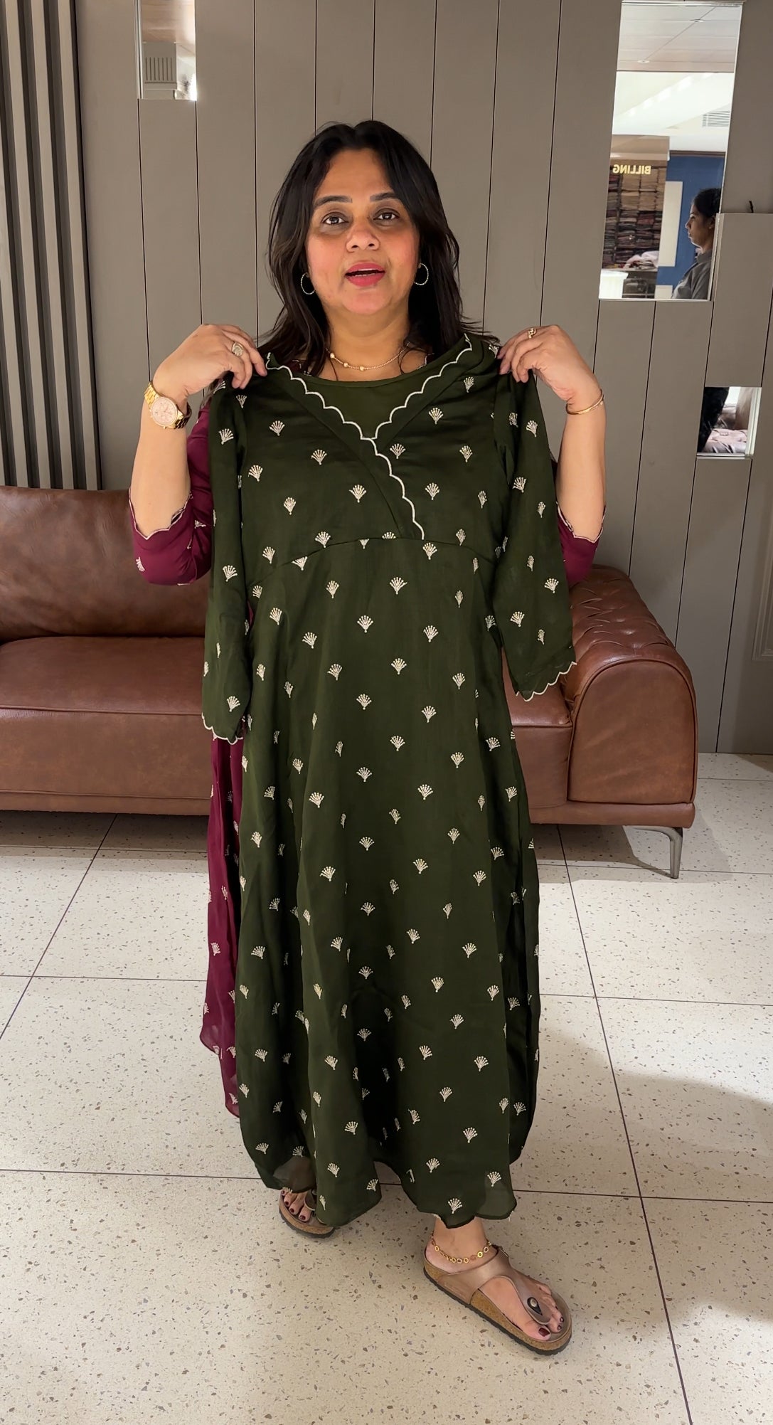 IHA'S IN-HOUSE SEMI RAW SILK LONG TOPS - IHA 27125