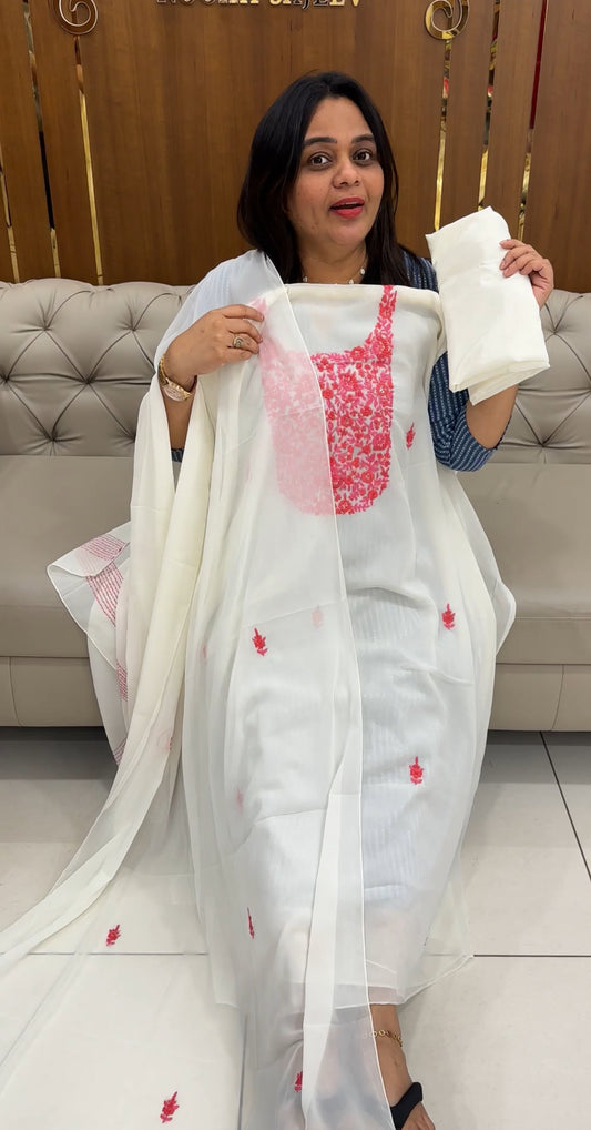 FAUX GEORGETTE UNSTITCHED SALWAR SUITS - IHA 29042