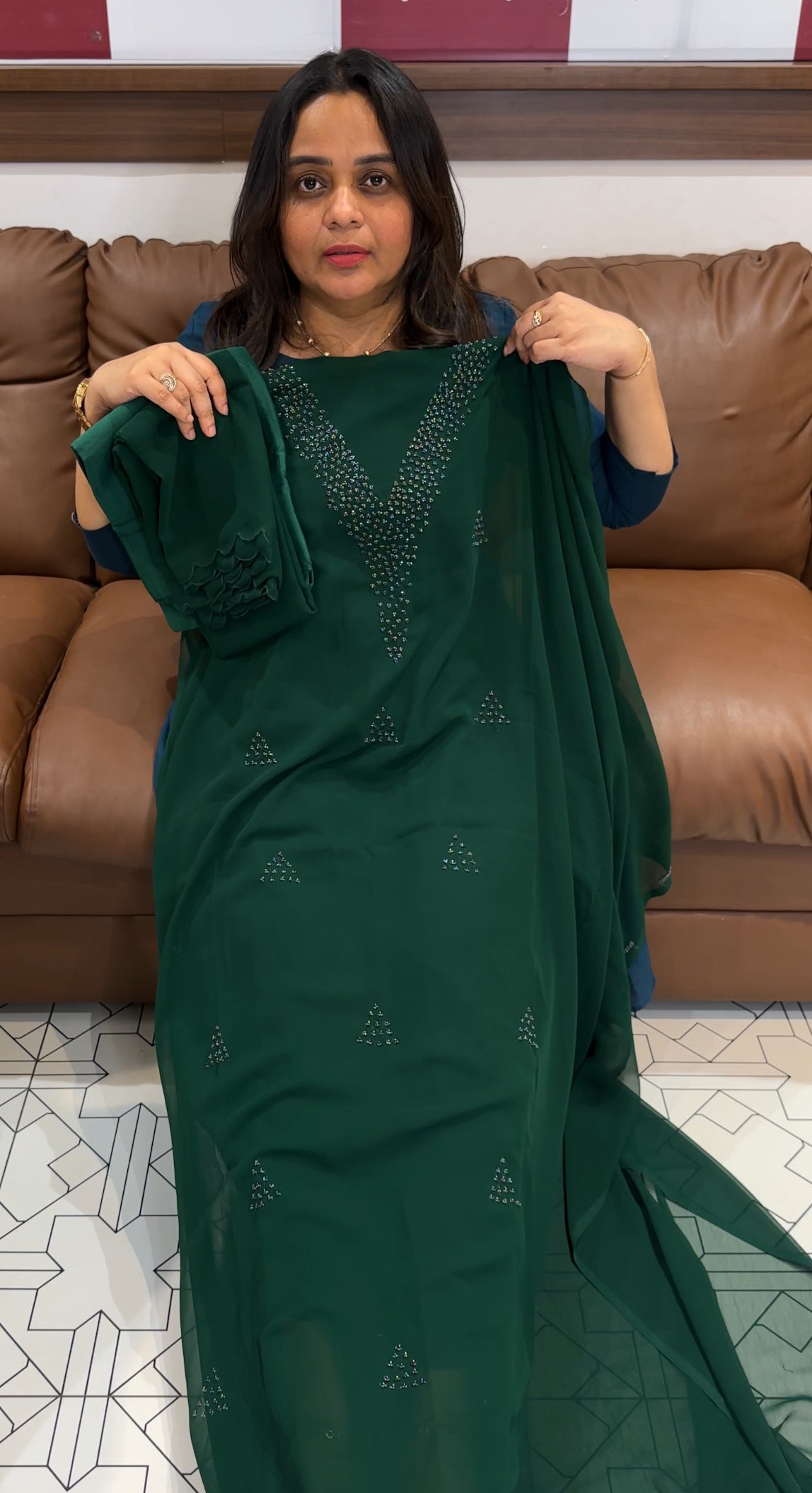FAUX GEORGETTE UNSTITCHED SALWAR SUITS - IHA 27202