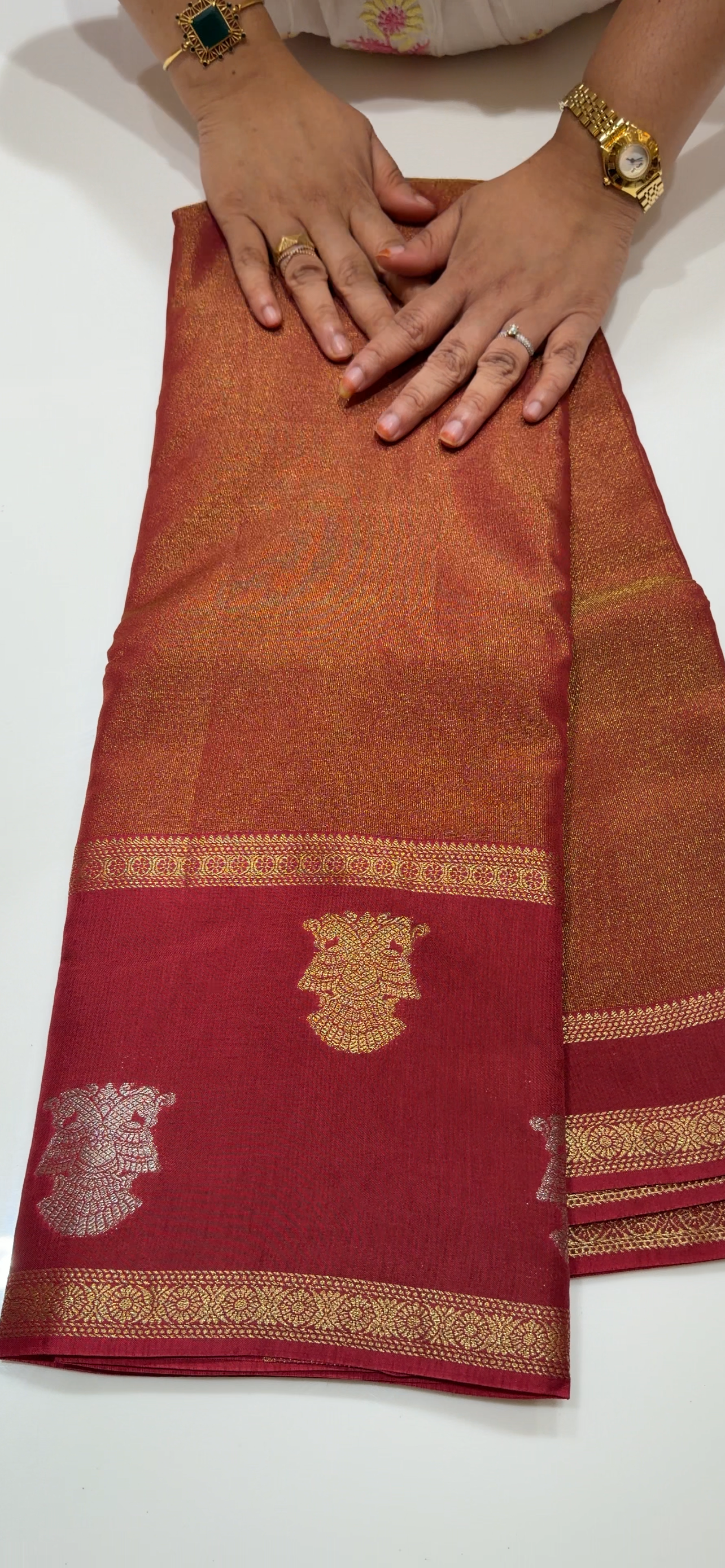 BANARASI TISSUE SAREES - IHA 34538