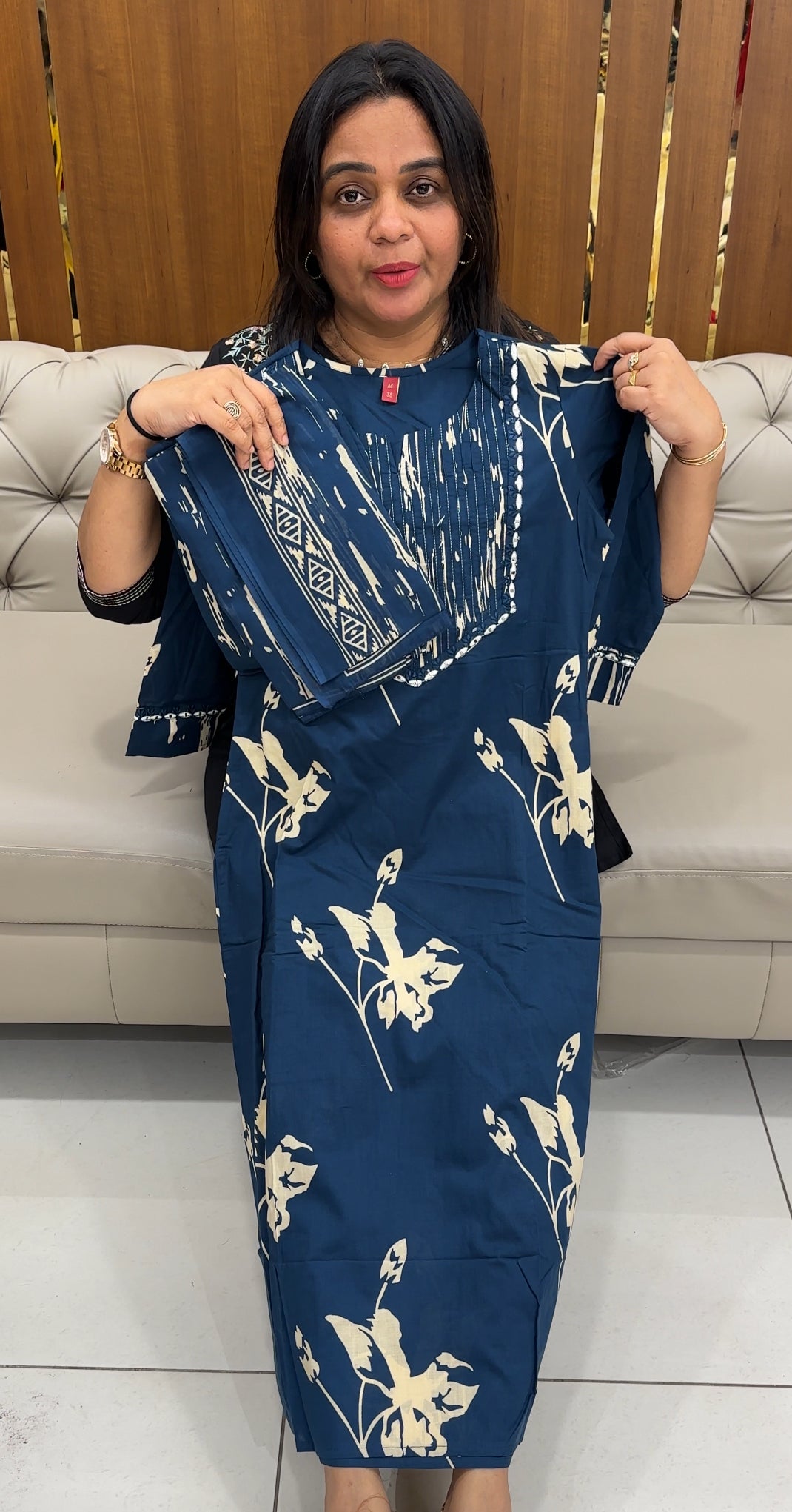 PRINTED COTTON TOP, BOTTOM AND DUPATTA - IHA 28313