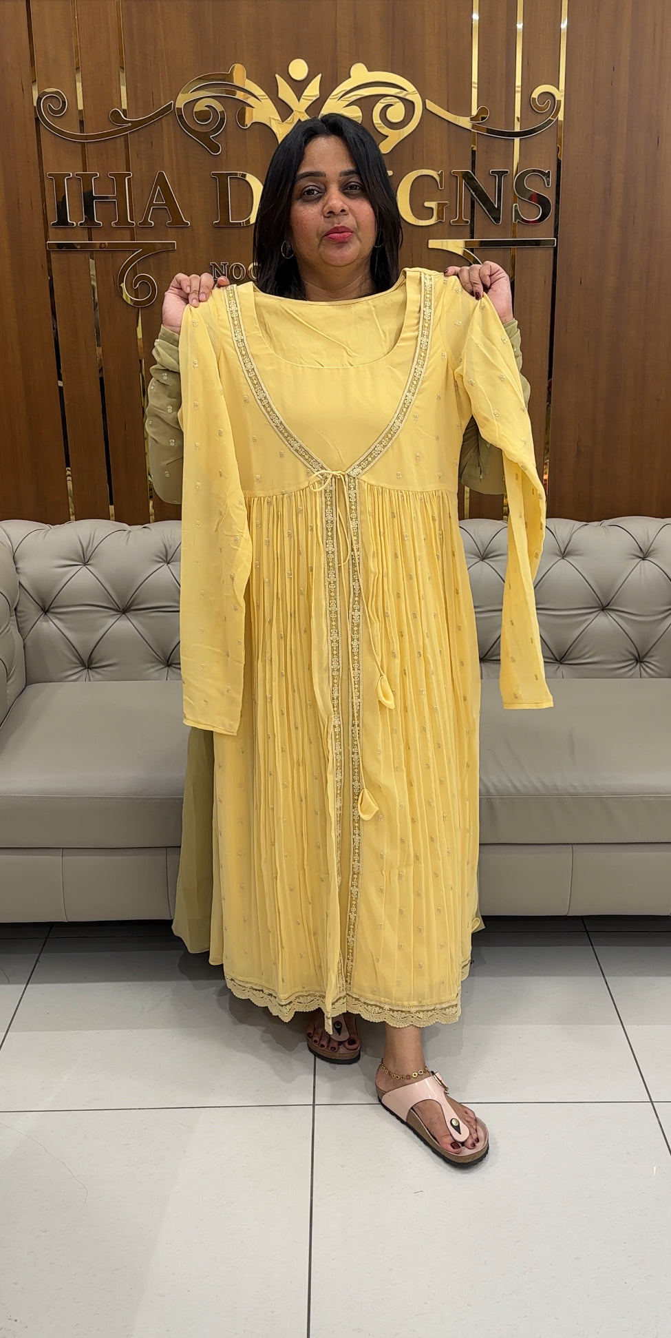 IHA'S IN-HOUSE FAUX GEORGETTE ALINE TOP AND JACKET - IHA 27012