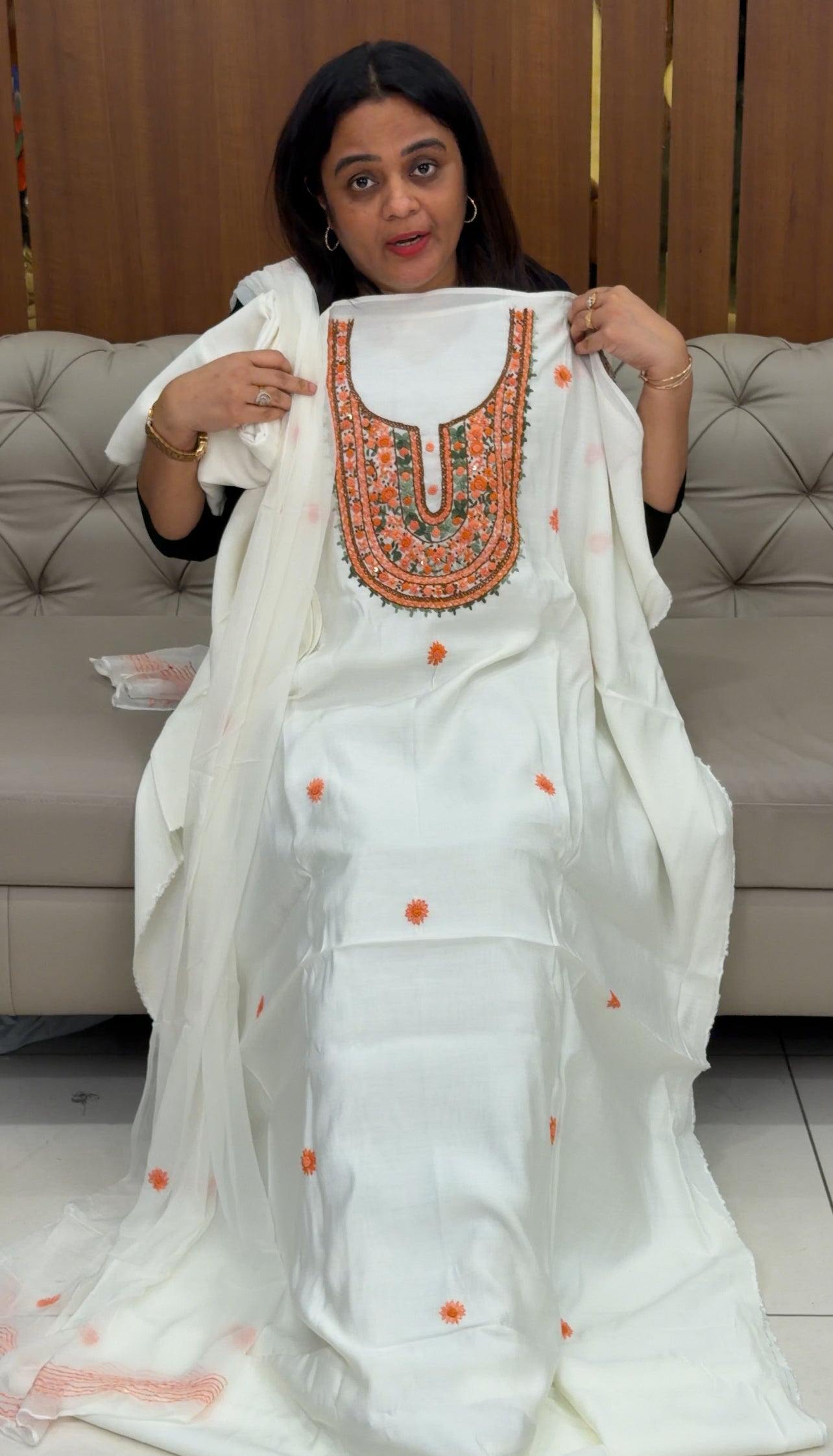 MUL CHANDERI UNSTITCHED SALWAR SUITS - IHA 29356