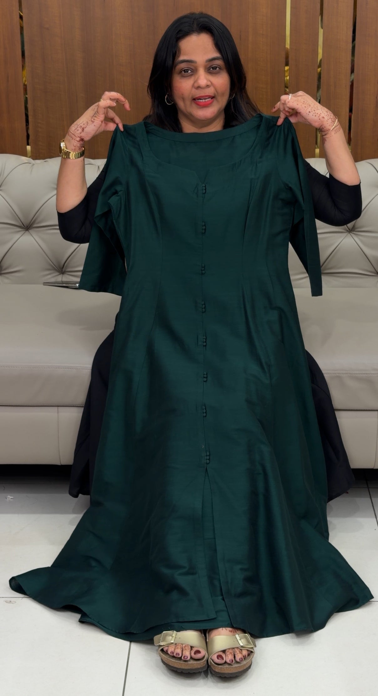 IHA'S IN-HOUSE SLUB SILK ALINE TOPS - IHA 32164