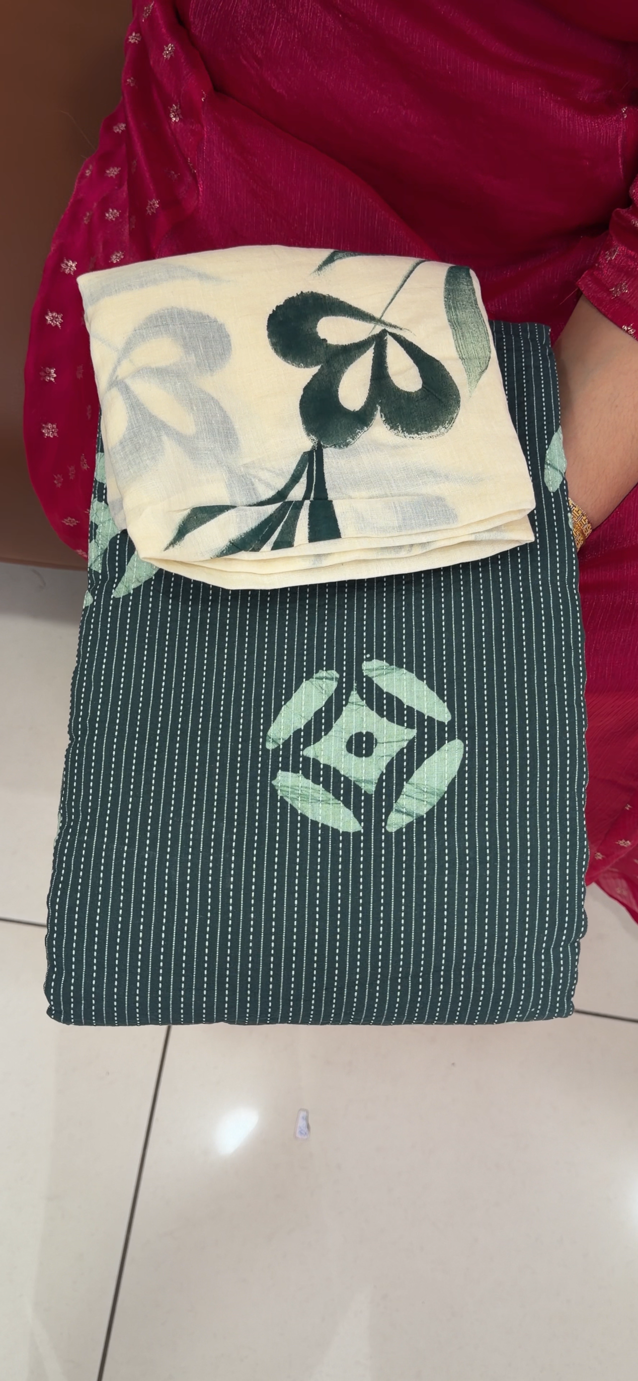 COTTON UNSTITCHED SALWR SUITS - IHA 34044