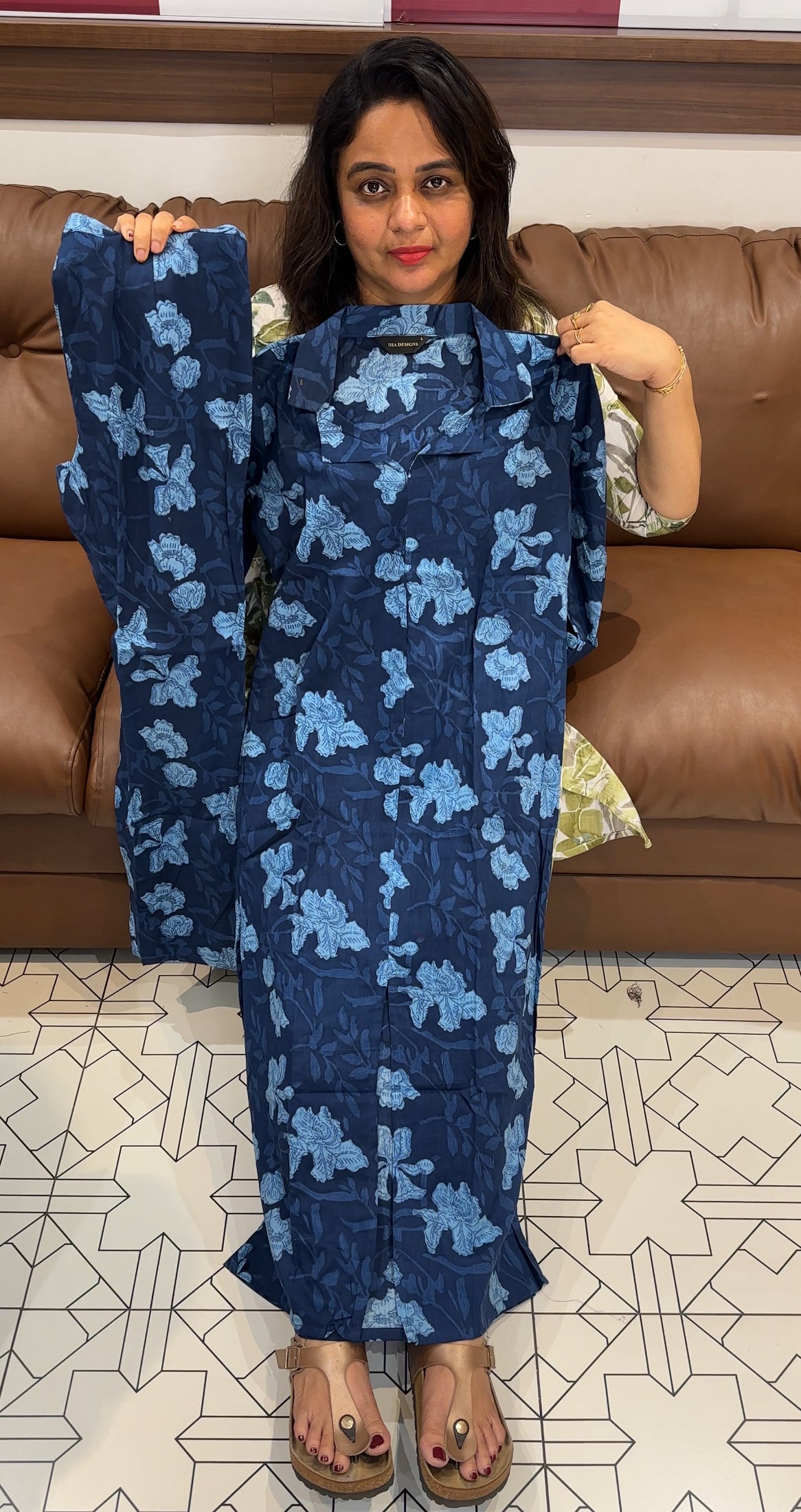 PRINTED COTTON TOP AND BOTTOM - IHA 26310