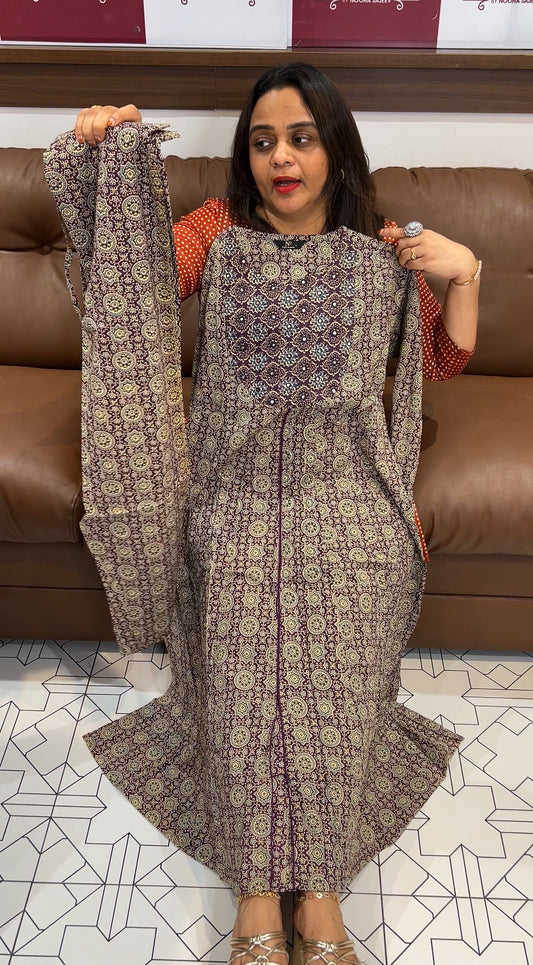 COTTON AJRAKH TOP AND BOTTOM - IHA 22813