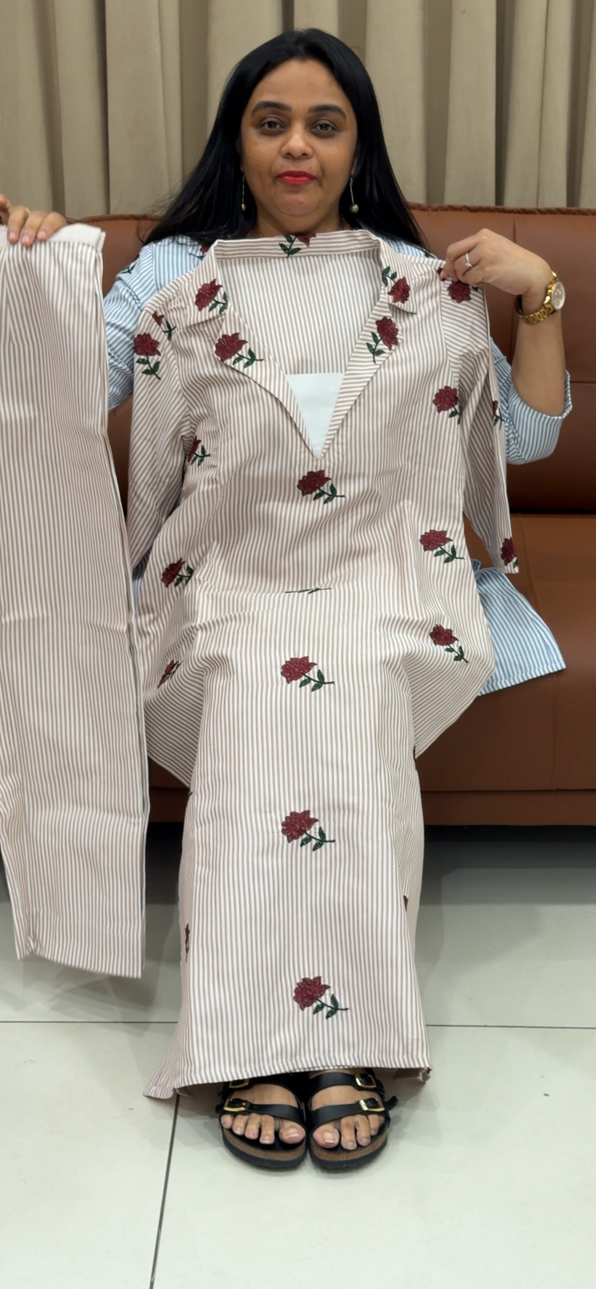 IHA'S IN-HOUSE HANDLOOM COTTON TOP AND BOTTOM - IHA 35444
