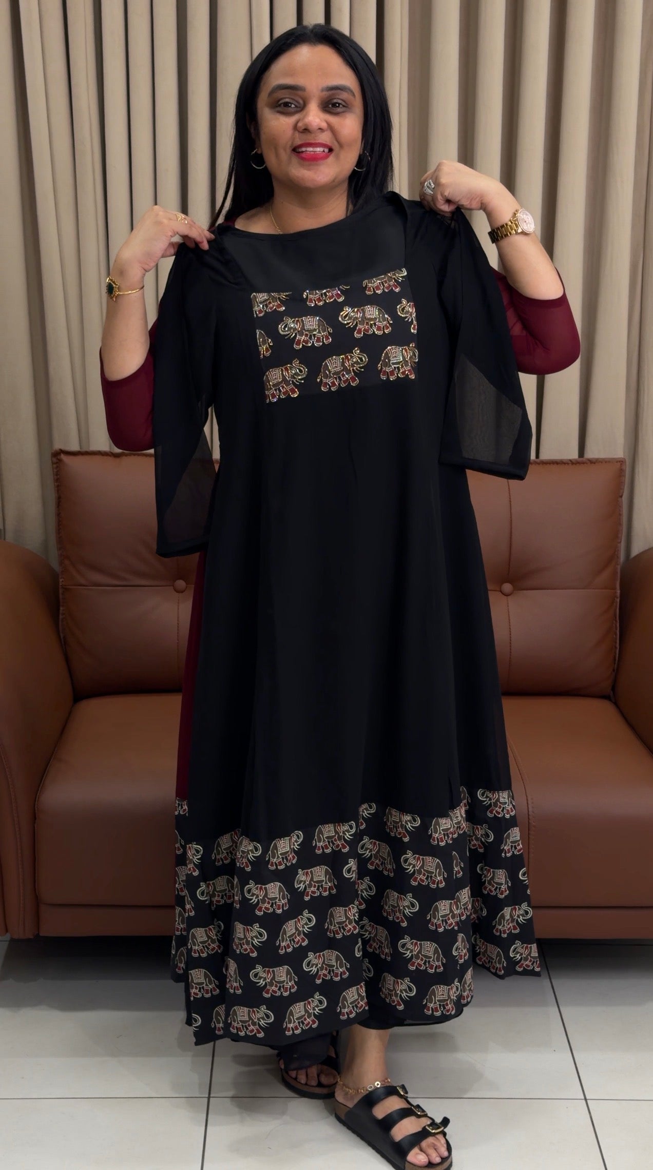 IHA'SIN-HOUSE GEORGETTE ALINE TOPS - IHA 34763