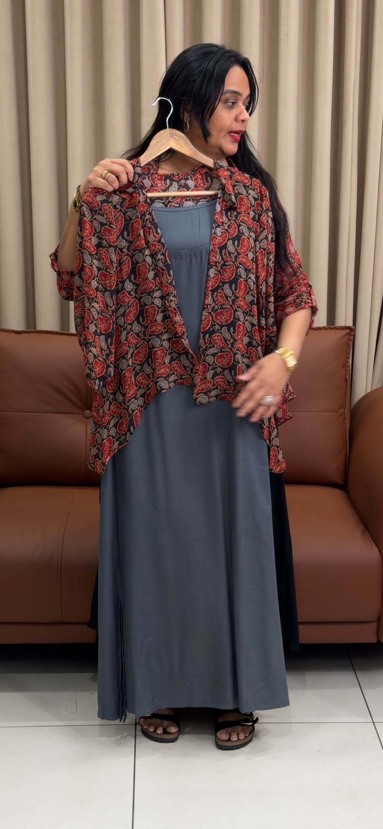 IHA'S IN-HOUSE RAYON LONG TOP AND SHIRT - IHA 35283