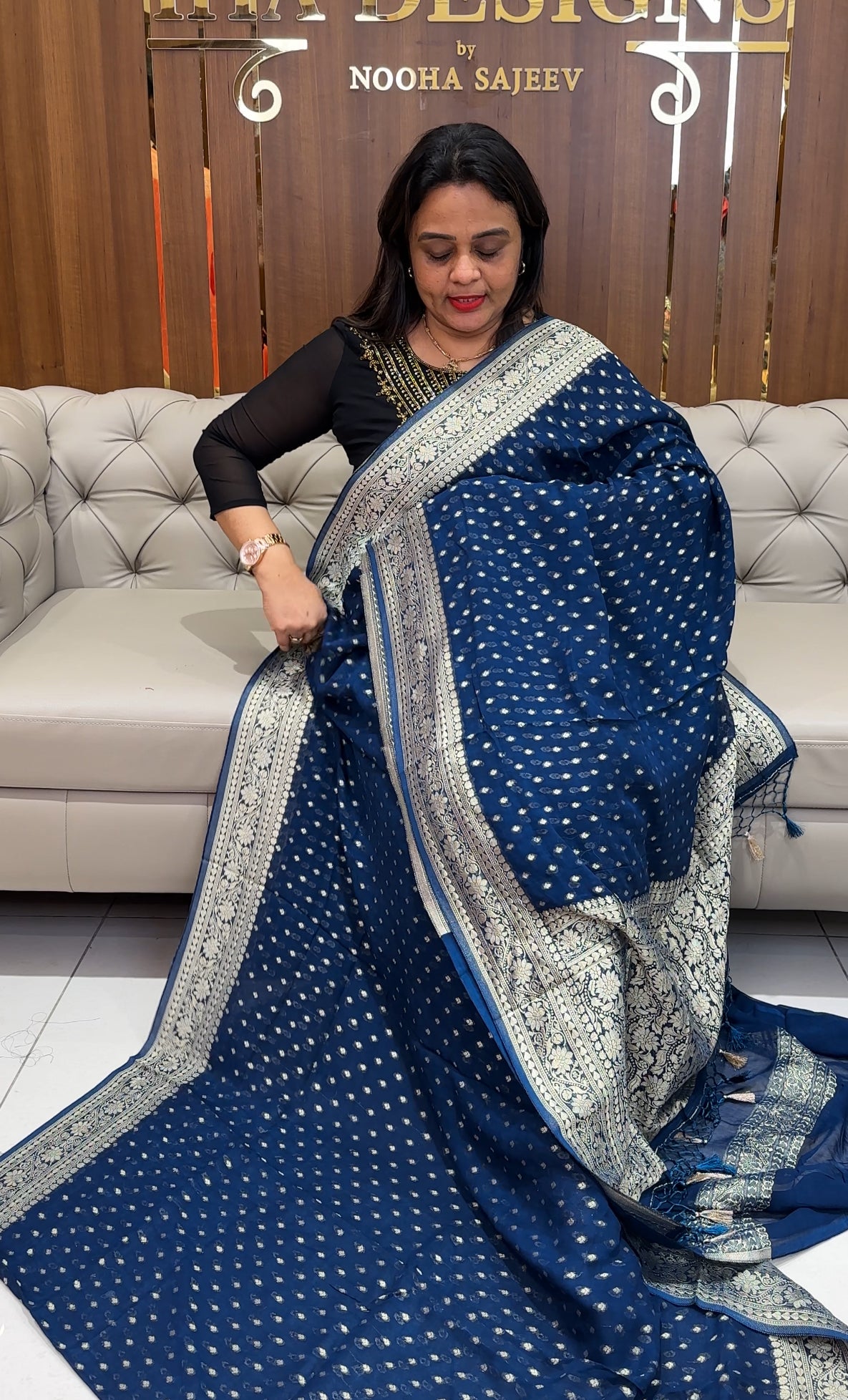 VISCOSE GEORGETTE SAREES - IHA 24343