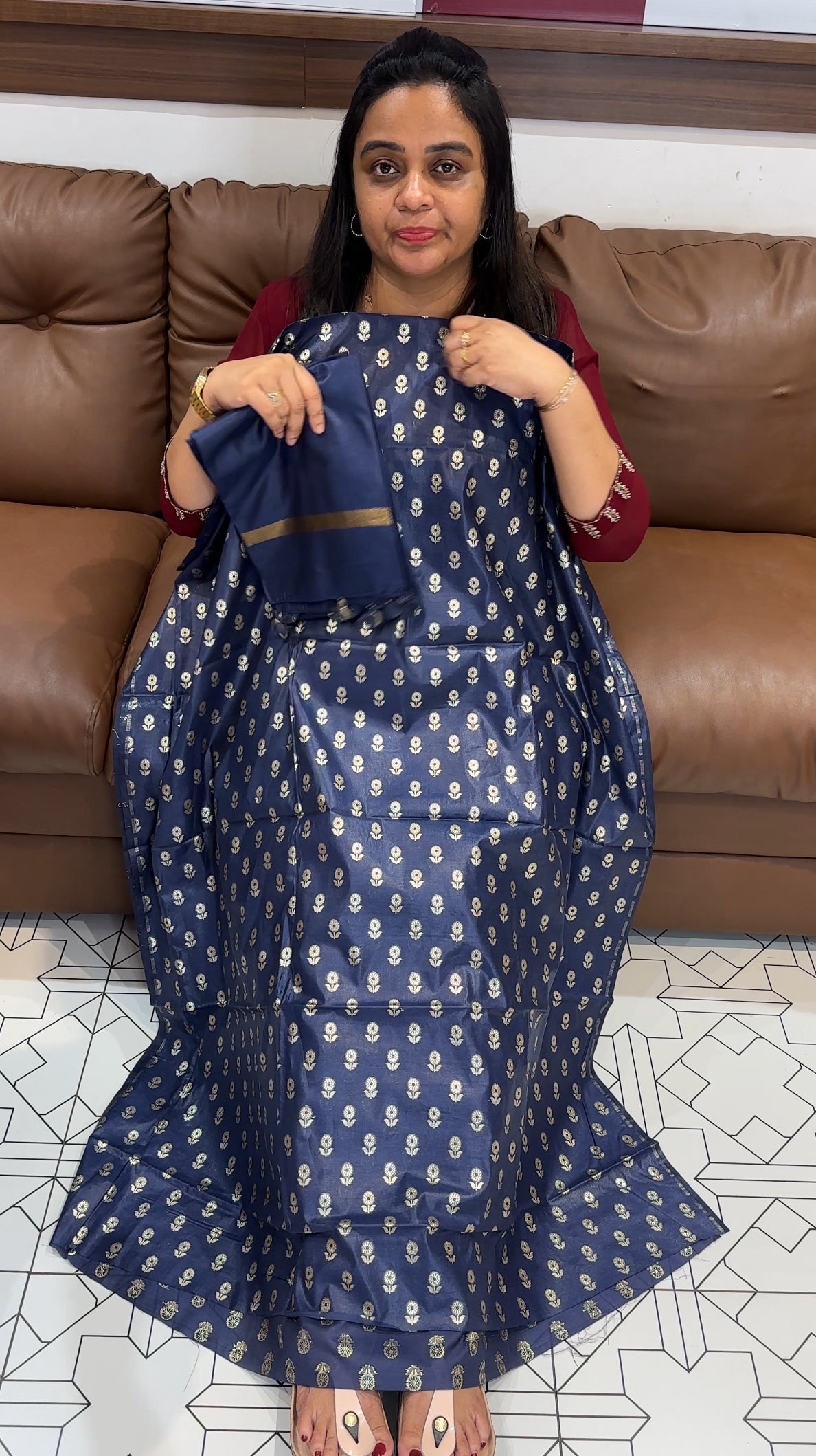 CHANDERI UNSTITCHED SALWAR SUIST - IHA 28047