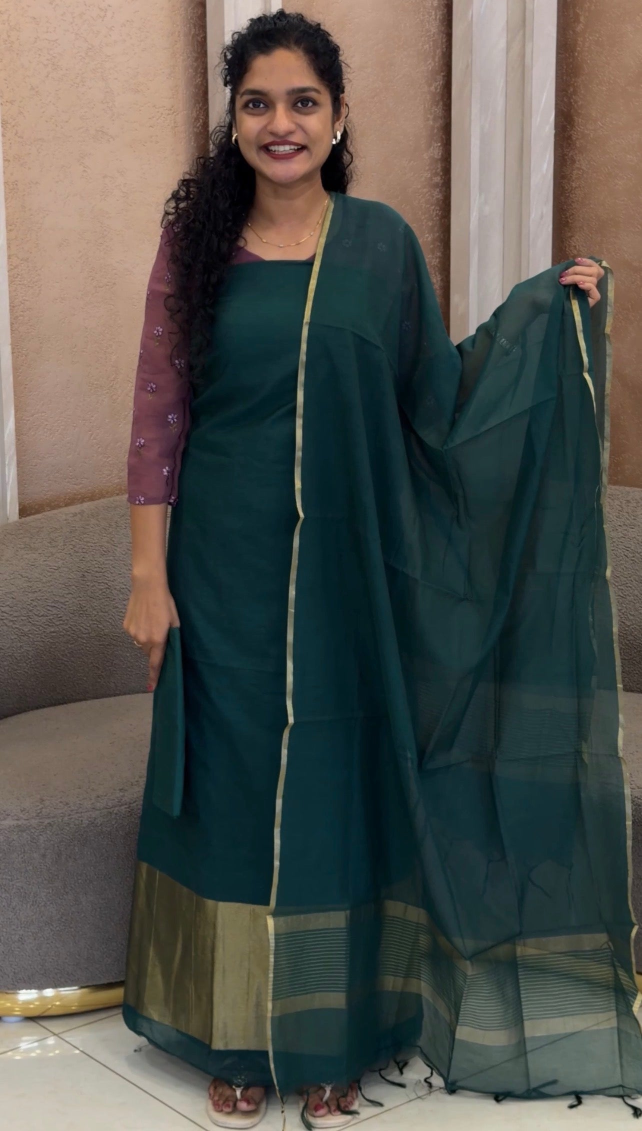 MUL CHANDERI UNSTITCHED SALWAR SUITS - IHA 33292