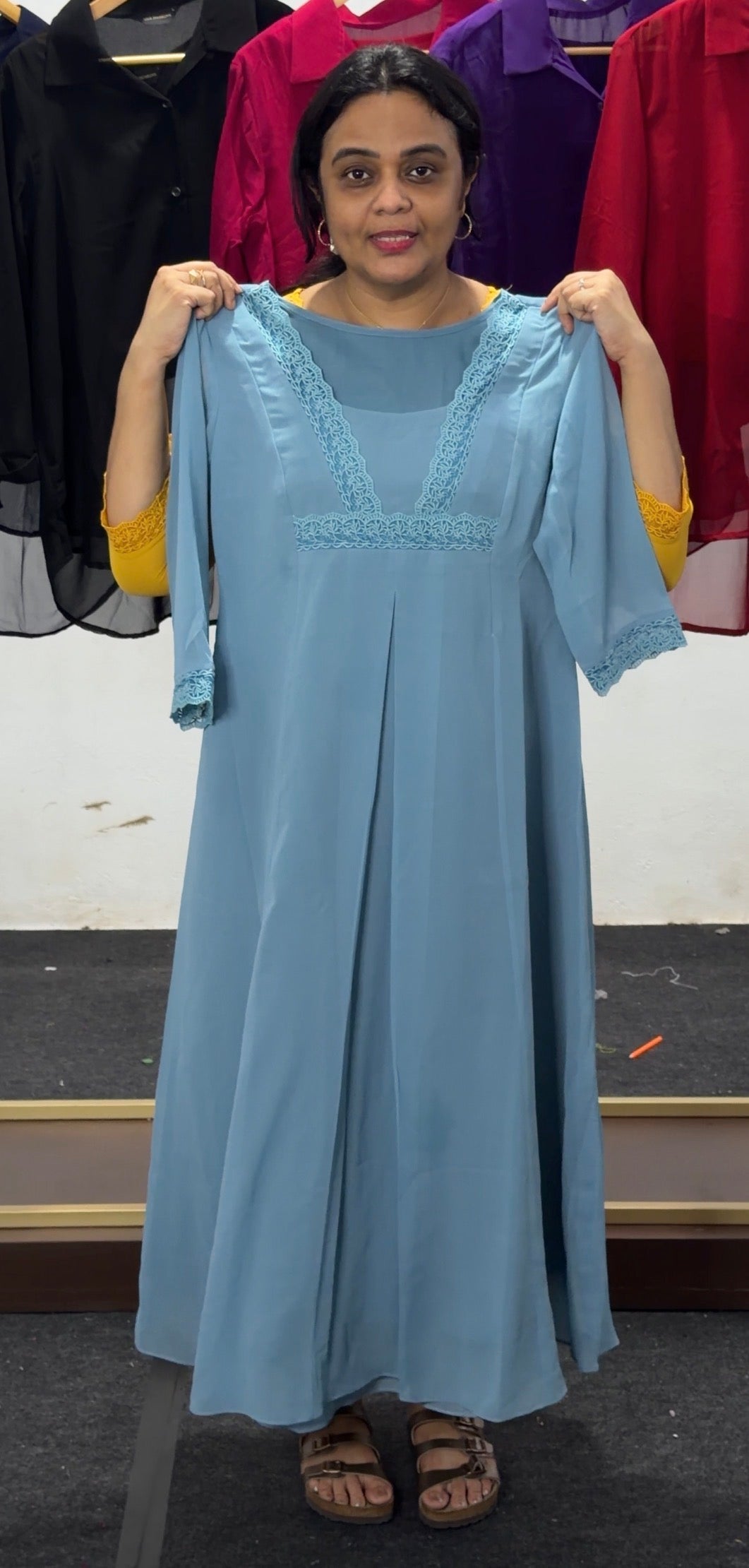 IHA'S IN-HOUSE FAUX GEORGETTE ALINE TOPS - IHA 36057