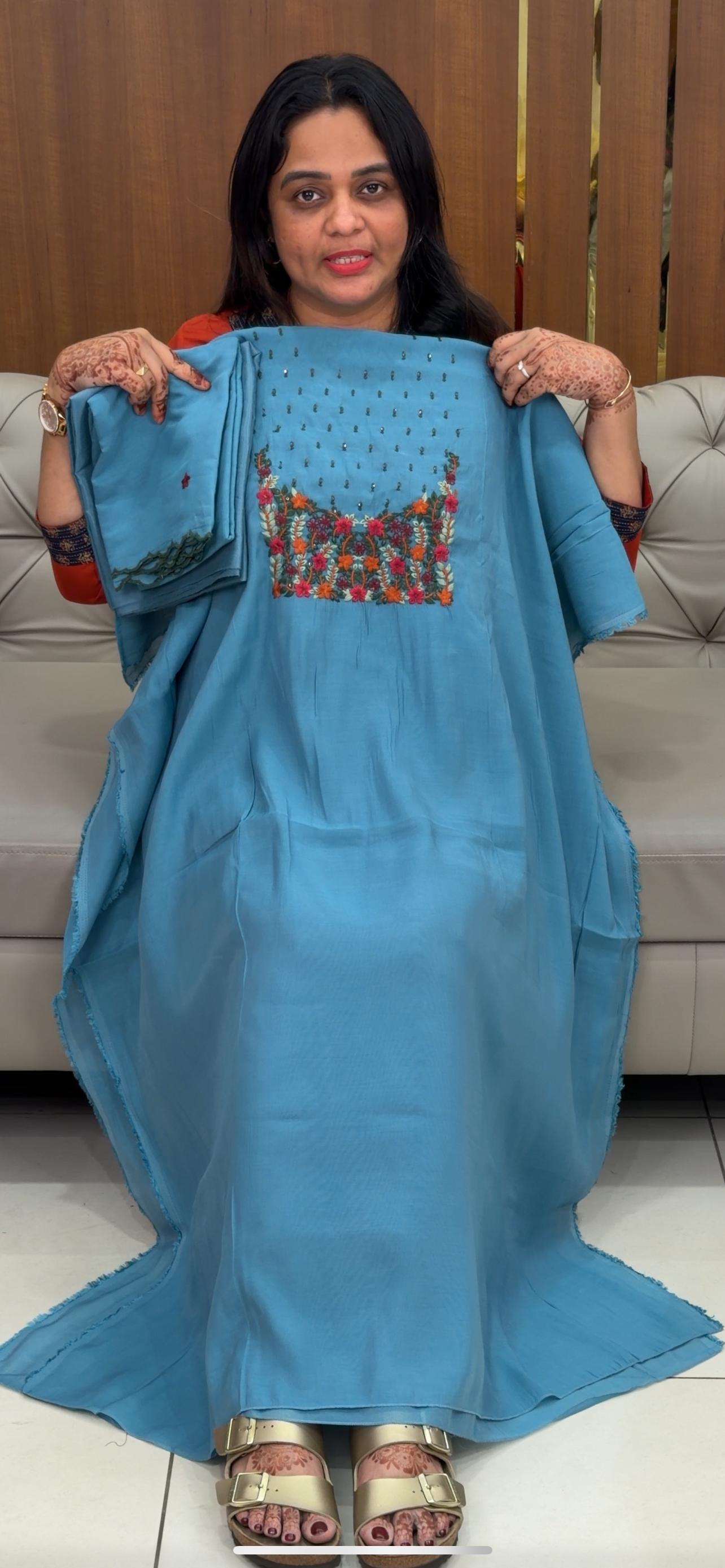 MALAI CHANDERI UNSTITCHED SALWAR SUITS - IHA 30074