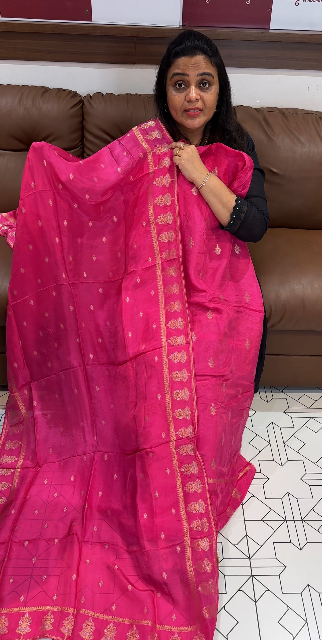 SILK BANARASI UNSTITCHED SALWAR SUITS - IHA 28040