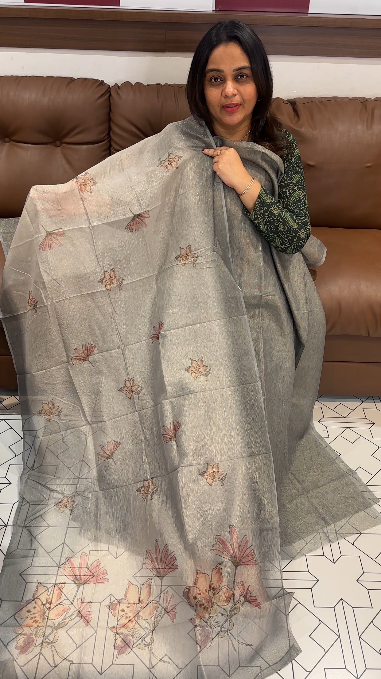 CRUSHED TISSUE UNSTITCHED SALWAR SUITS - IHA 27267