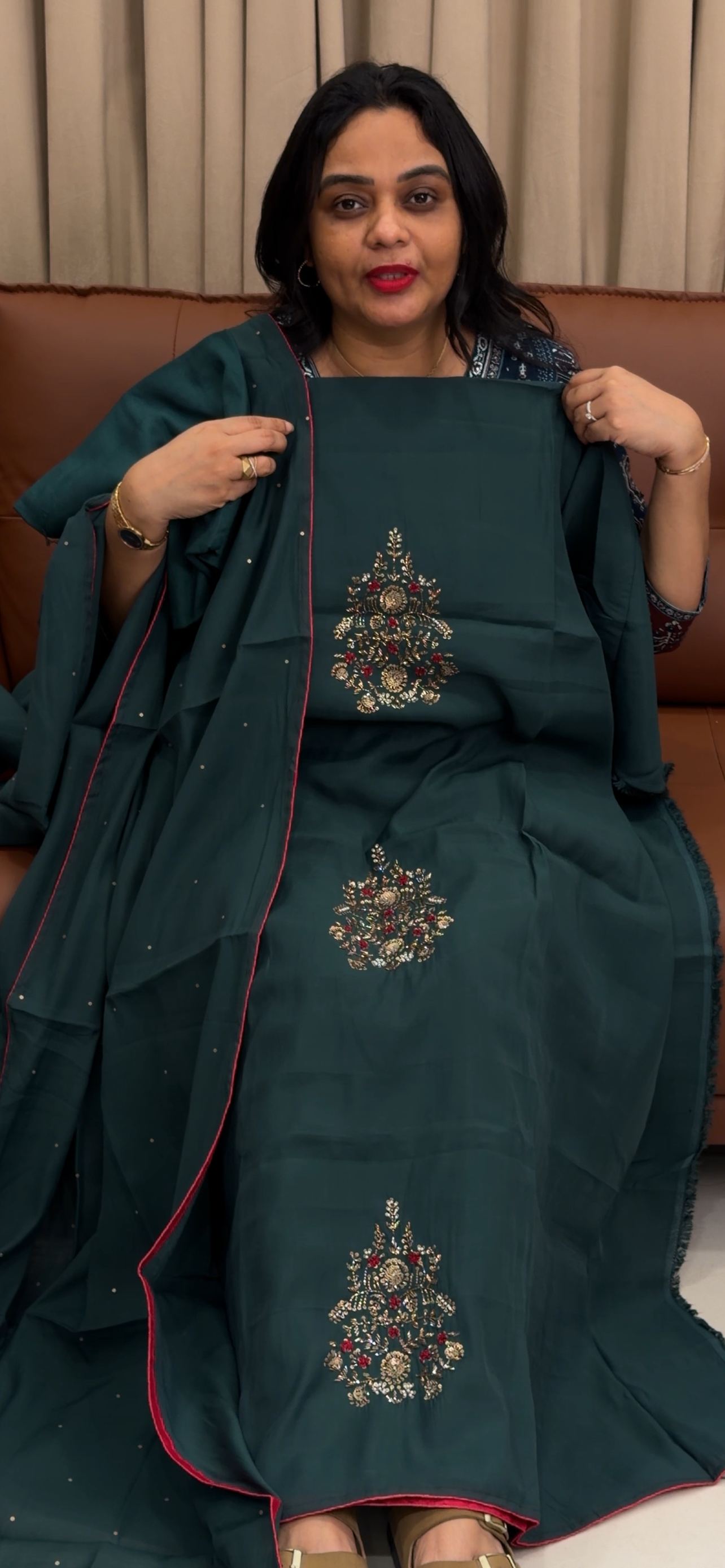MUL CHANDERI UNSTITCHED SALWRA SUITS - IHA 33760