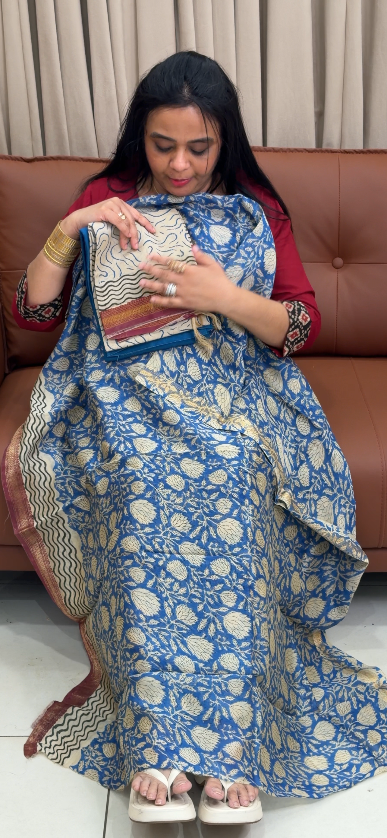 MAHESWARI SILK UNSTITCHED SALWAR SUITS - IHA 34960