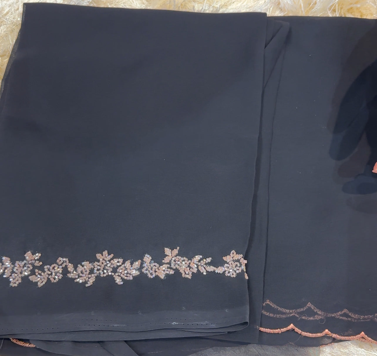 HAND WORKED GEORGETTE SAREES - IHA 27818