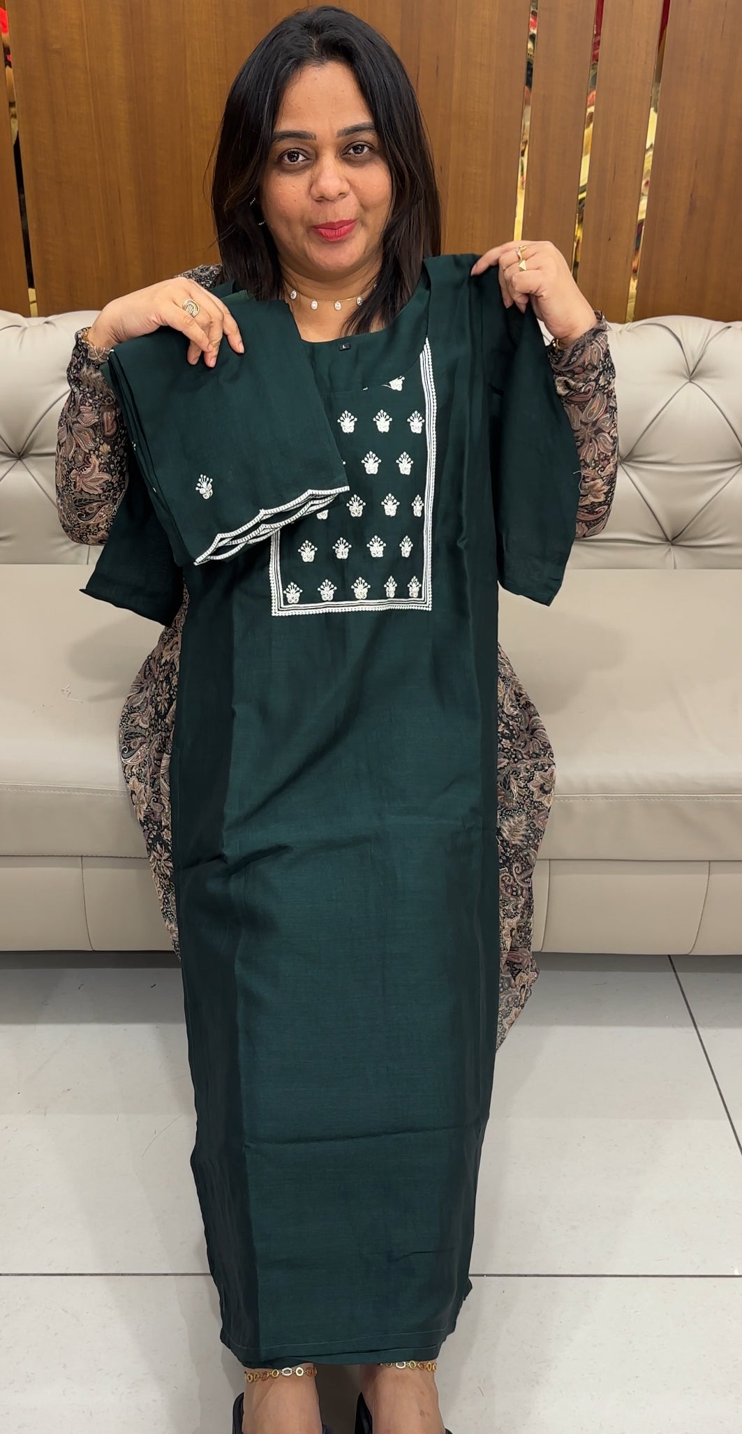 SEMI RAW SILK TOP, BOTTOM AND DUPATTA - IHA 28450