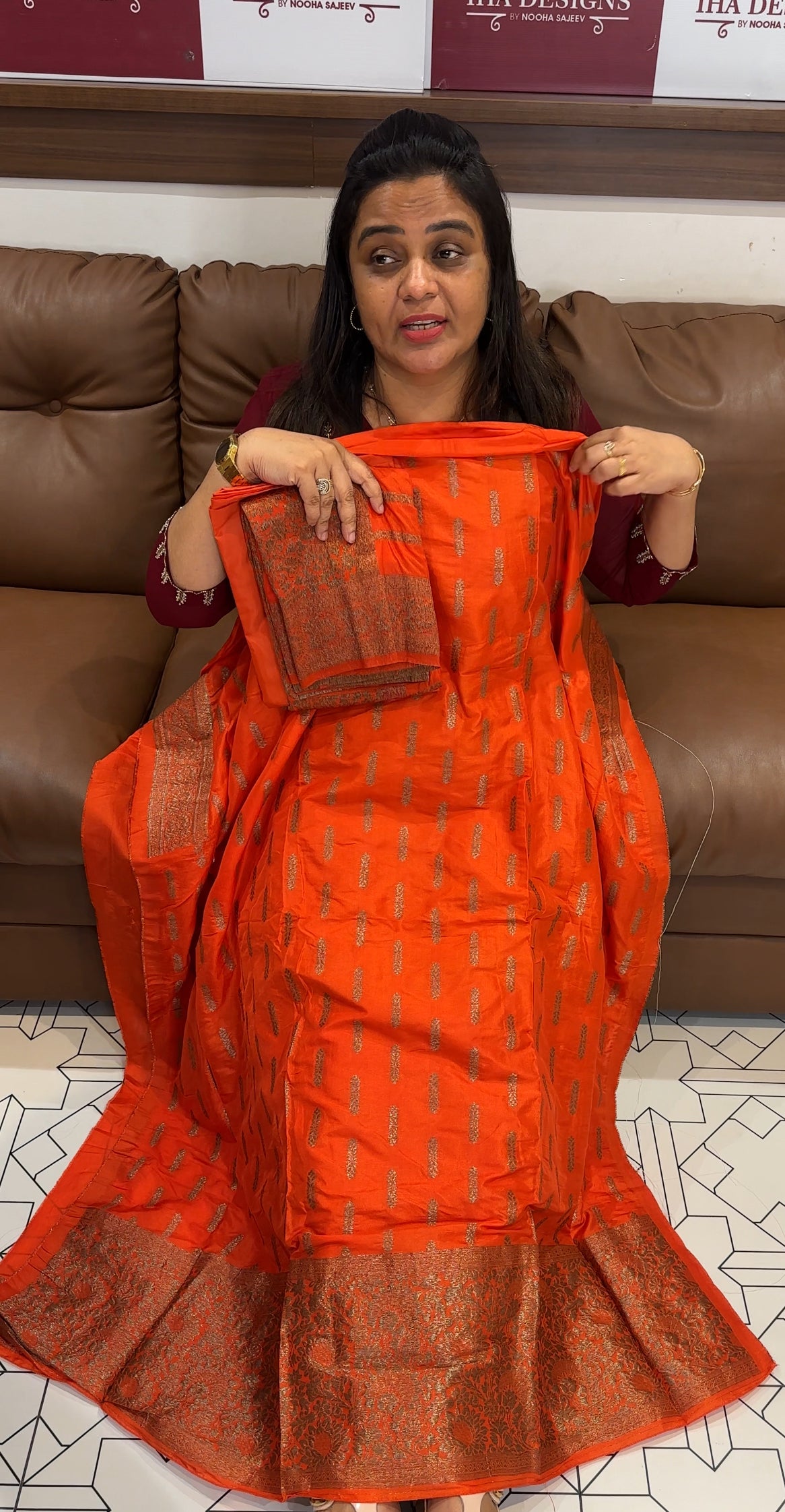 SEMI BANARASI UNSTITCHED SALWAR SUITS  - IHA 28043