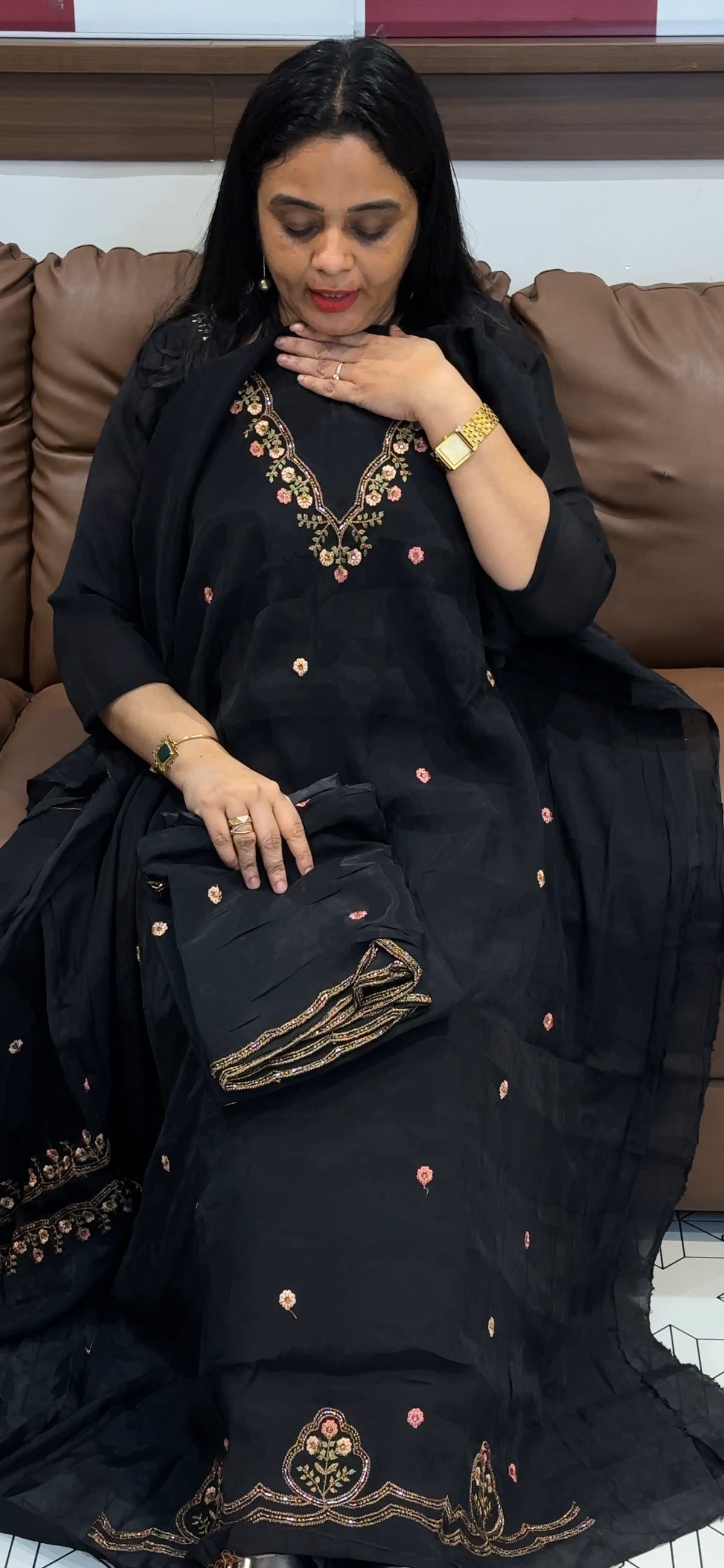 MALAI CHANDERI UNSTITCHED SALWR SUITS - IHA 35578