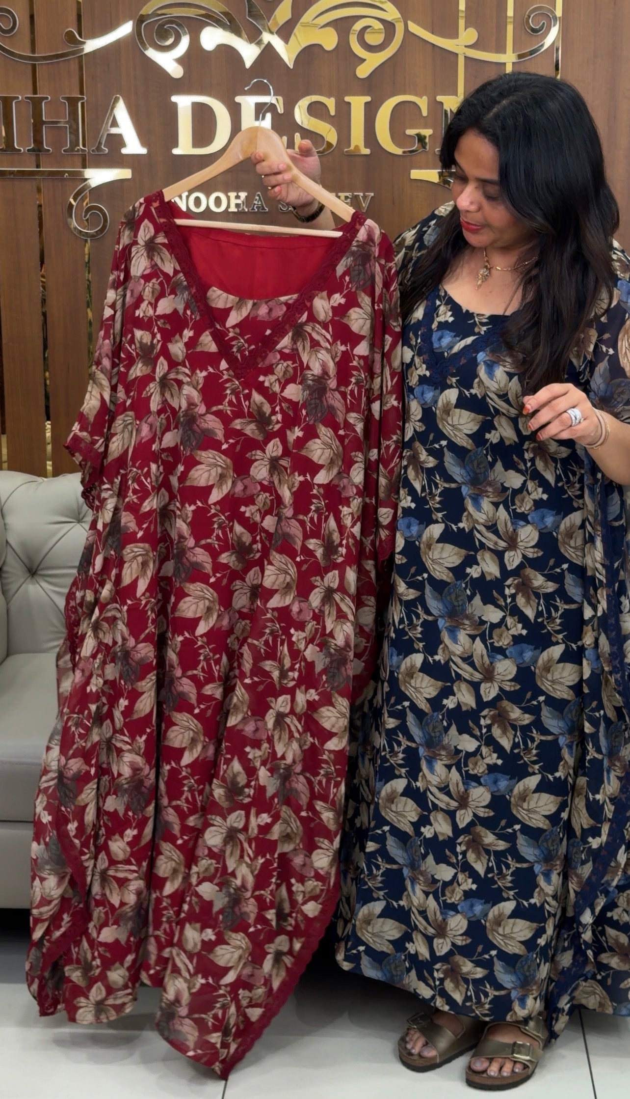 IHA'S IN-HOUSE PRINTED GEORGETTE KAFTAN TOPS - IHA 31012