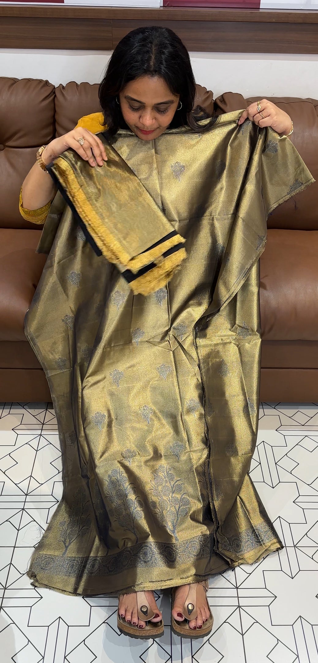 TISSUE BANARASI UNSTITCHED SALWAR SUITS - IHA 26830