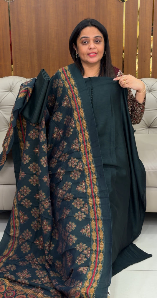 SEMI RAW SILK UNSTITCHED SALWAR SUITS - IHA 29216