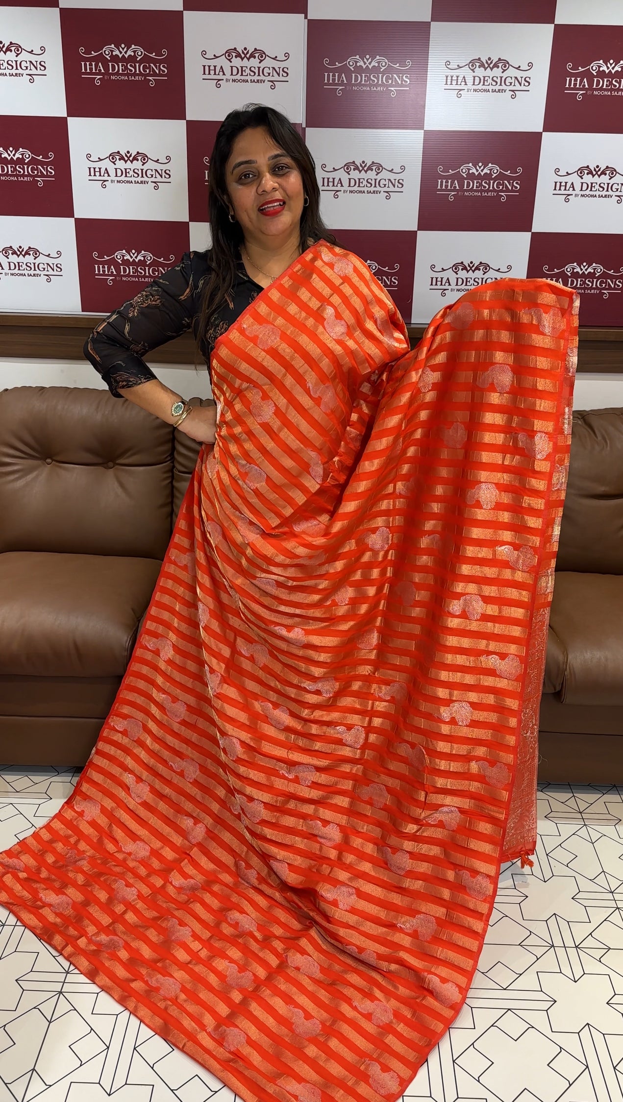 SEMI BANARASI SAREES - IHA 24652