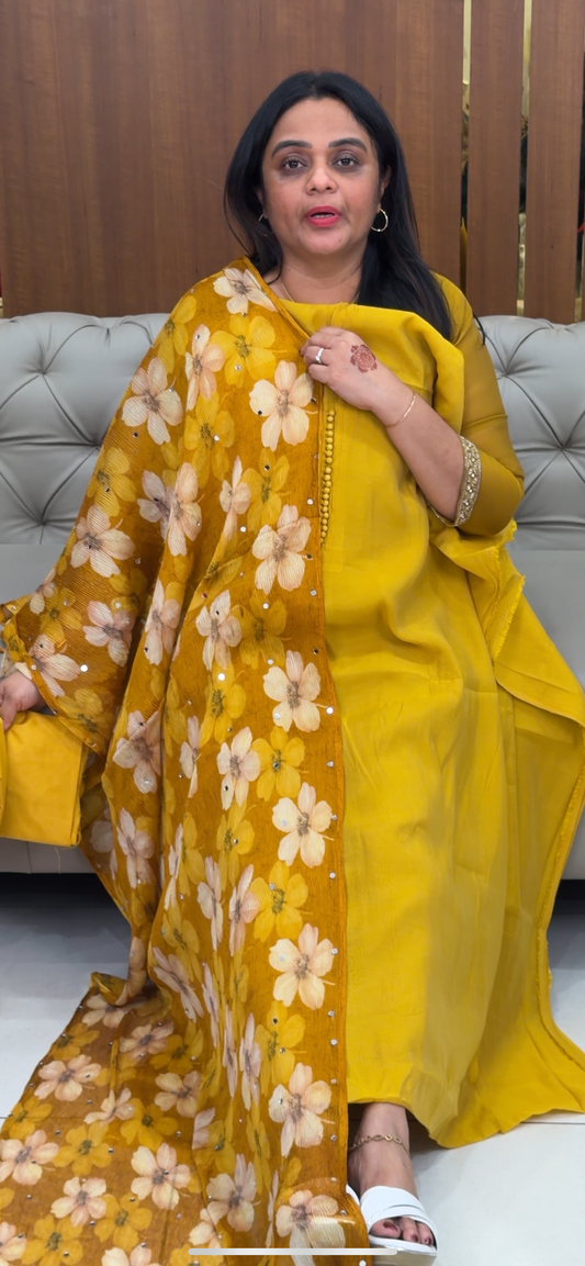 MUL CHANDERI UNSTITCHED SALWAR SUITS - IHA 31852