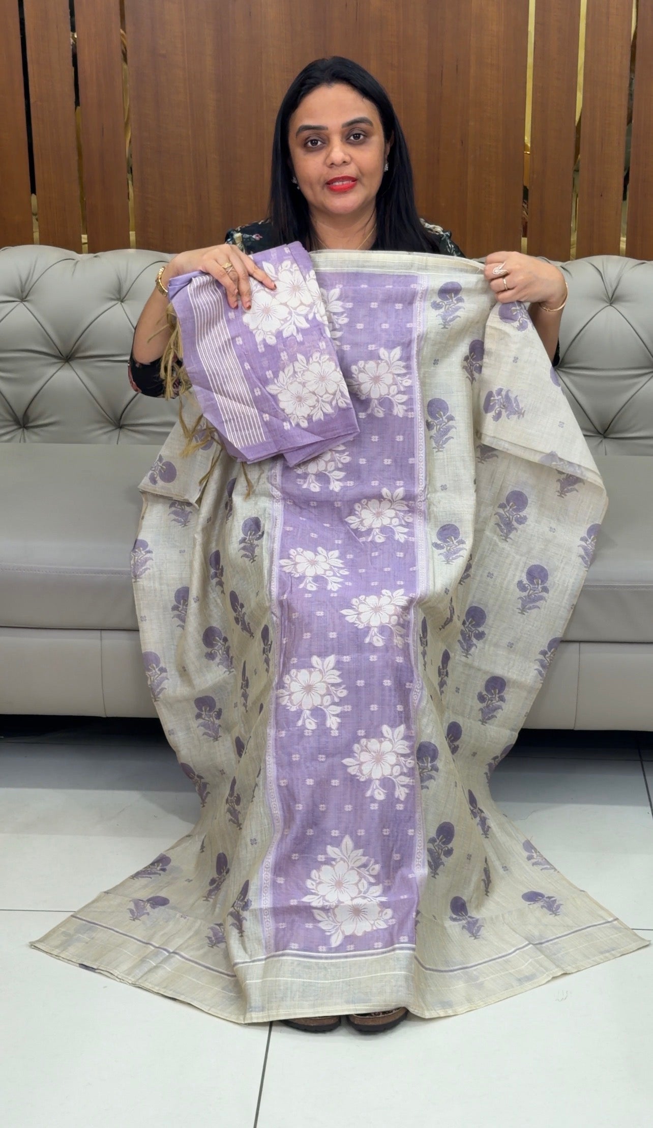 PRINTED UNSTITCHED SALWAR SUITS - IHA 32404