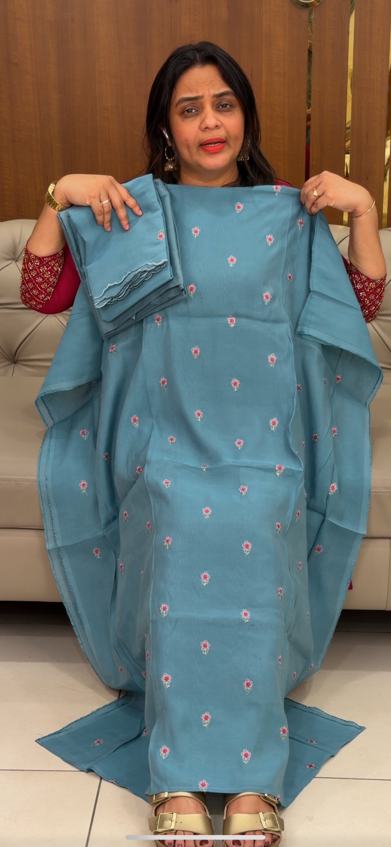 MUL CHANDERI UNSTITCHED SALWAR SUITS - IHA 29837