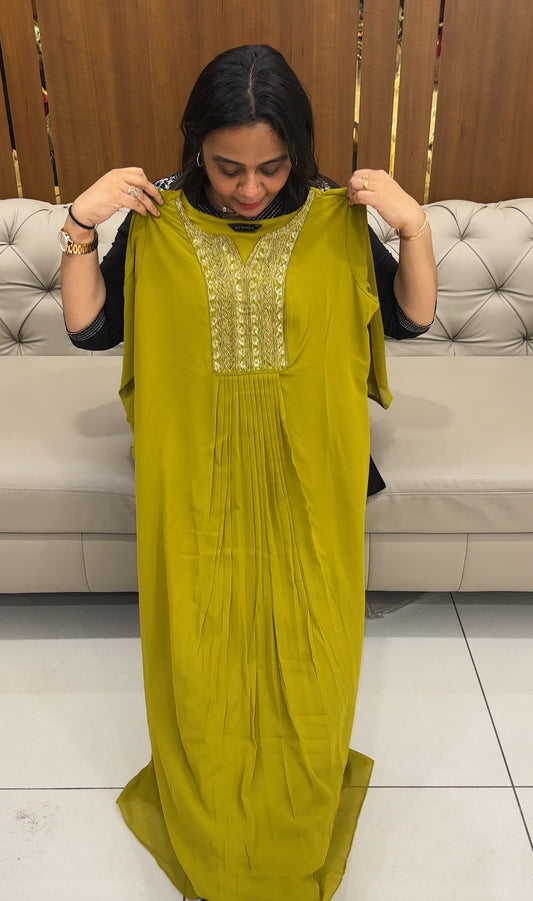 FAUX GEORGETTE LONG TOPS - IHA 28318