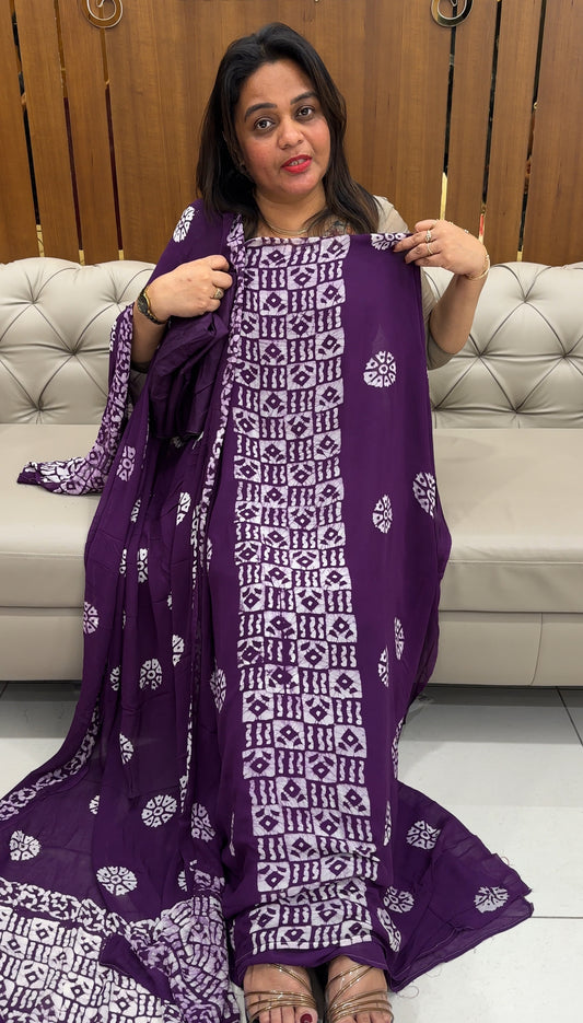 VISCOSE GEEORGETTE UNSTITCHED SALWAR SUITS - IHA 25805