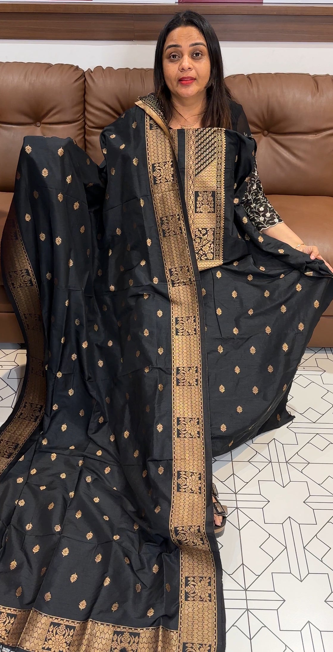 SEMI BANARASI UNSTITCHED SALWAR SUITS - IHA 19680