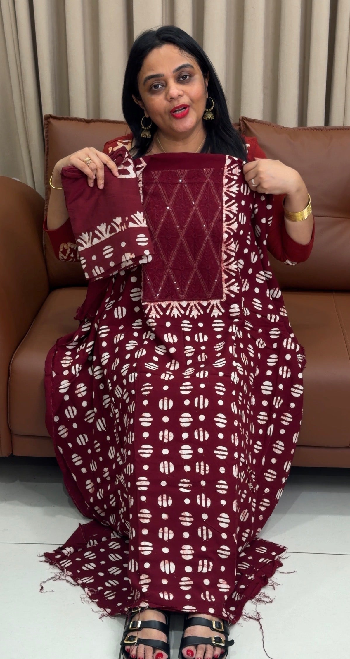 BATIK PRINTED UNSTITCHED SALWAR SUITS - IHA 34108
