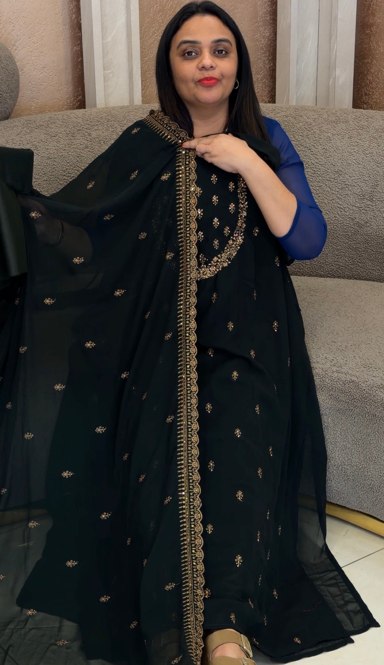 FORWARD FAUX GEORGETTE UNSTITCHED SALWAR SUITS - IHA 32528