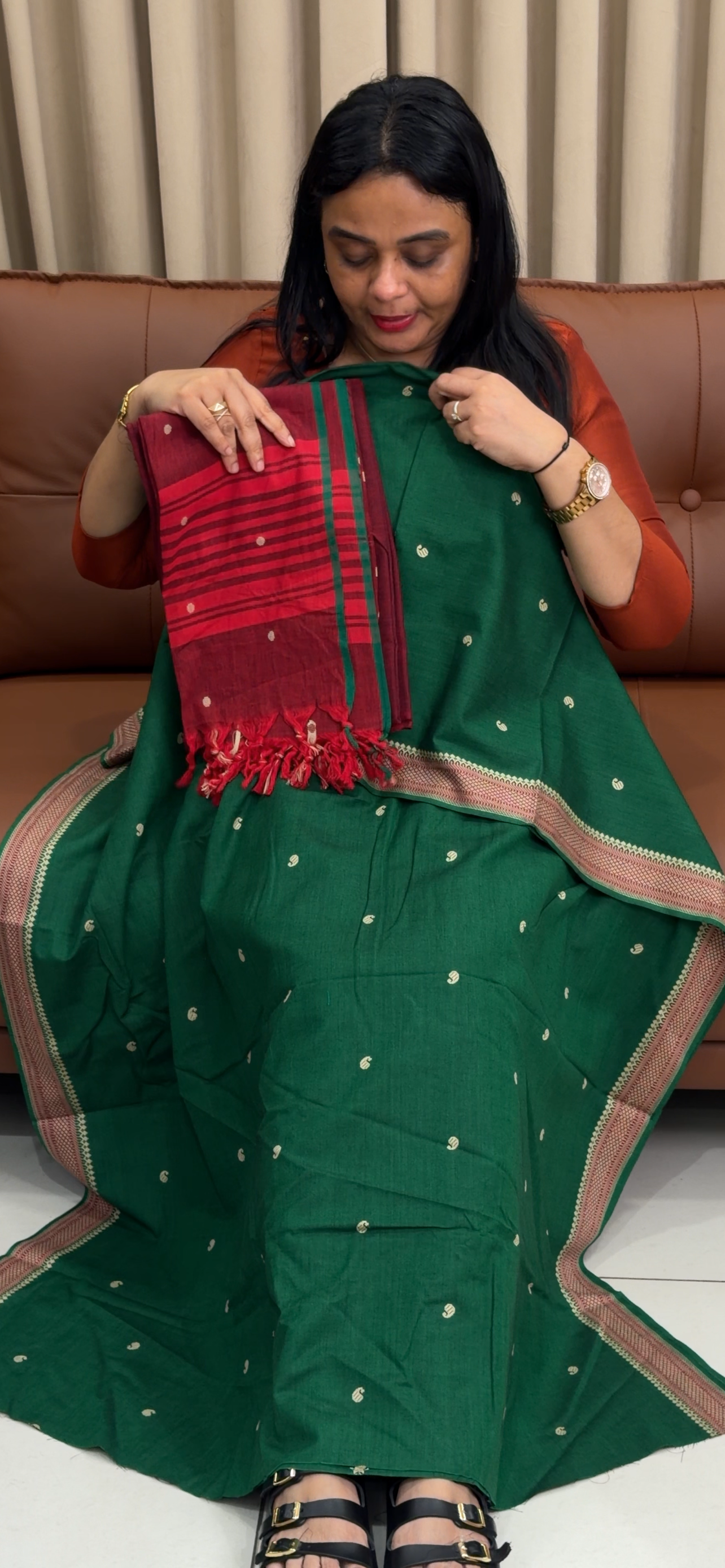 HANDLOOM UNSTITCHED SALWAR SUITS - IHA 34327