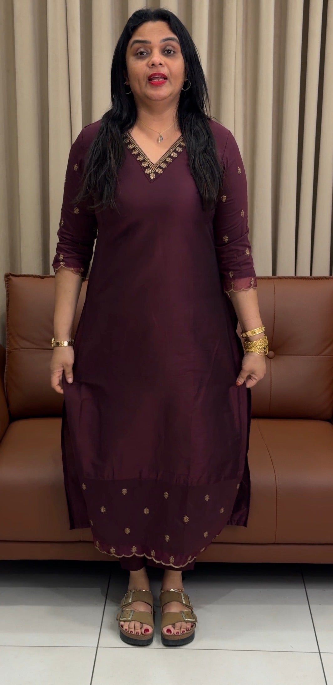 SLUB SILK CO-ORDS SETS - IHA 33742