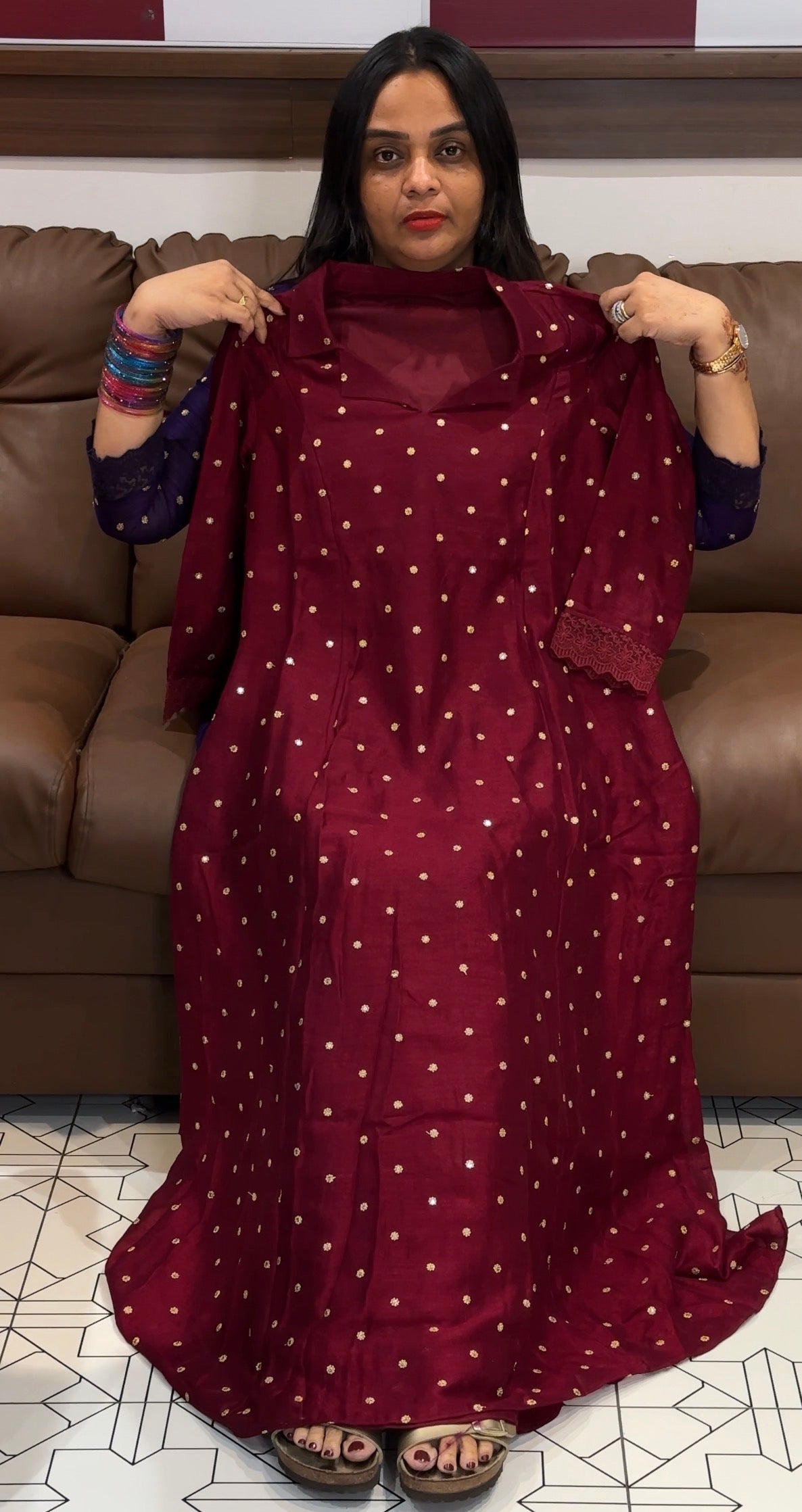 IHA'S IN-HOUSE SEMI RAW SILK ALINE TOPS - IHA 31573