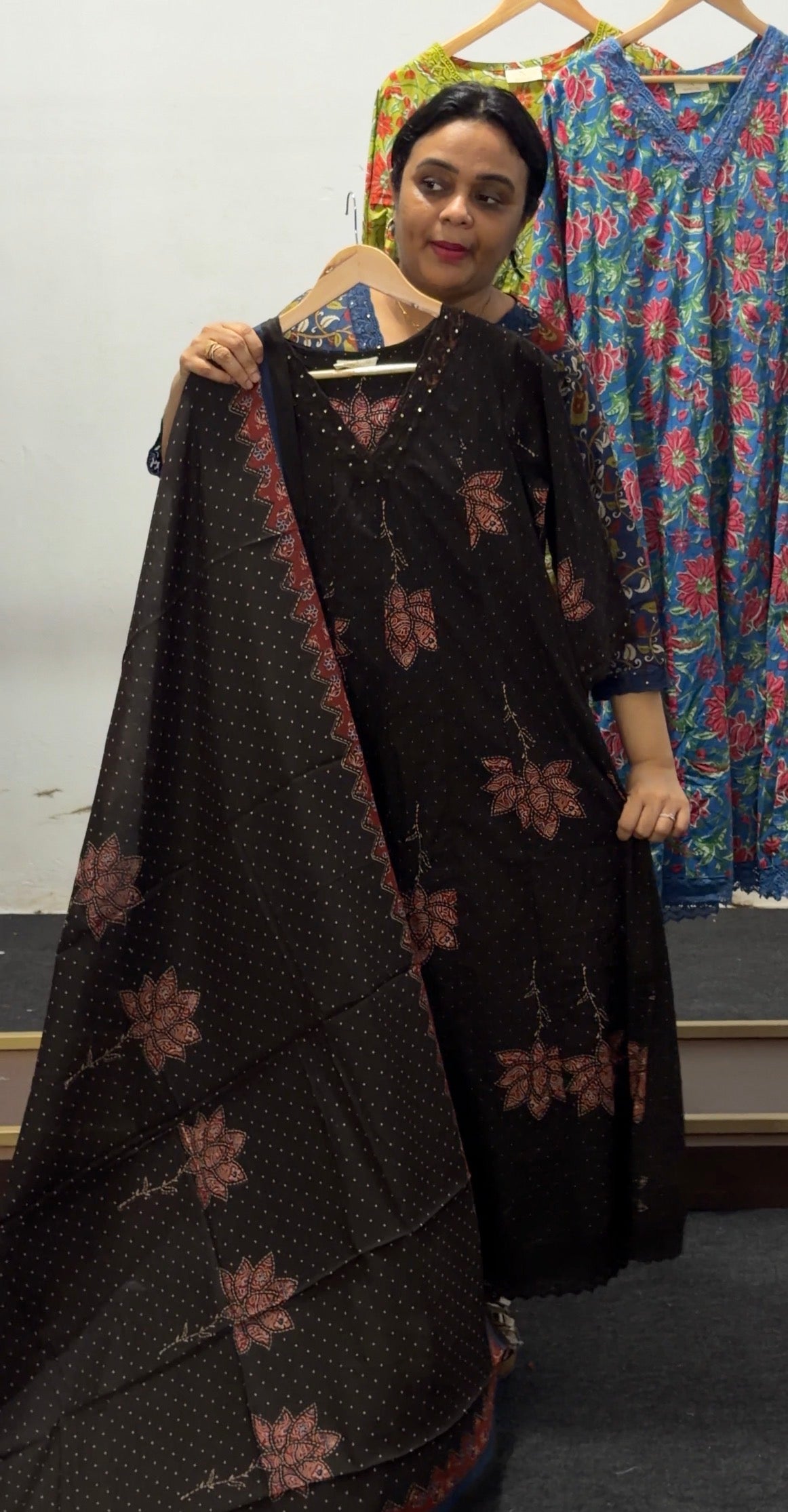 PRINTED ANARKALI TOP AND DUPATTA - IHA 36076