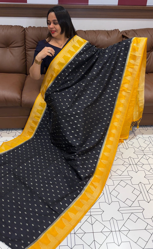 SEMI BANARASI SAREES - IHA 19496