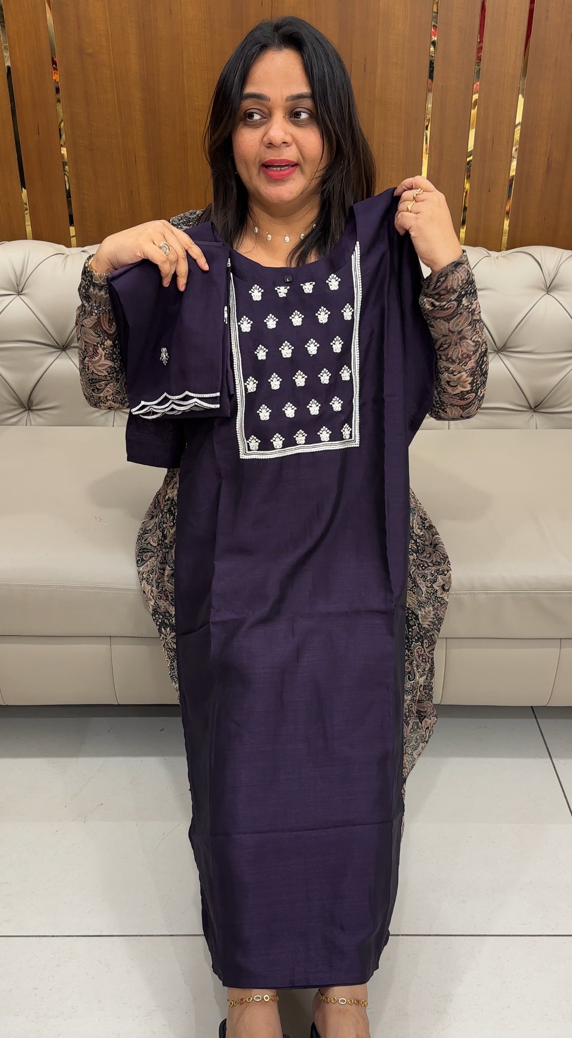 SEMI RAW SILK TOP, BOTTOM AND DUPATTA - IHA 28450