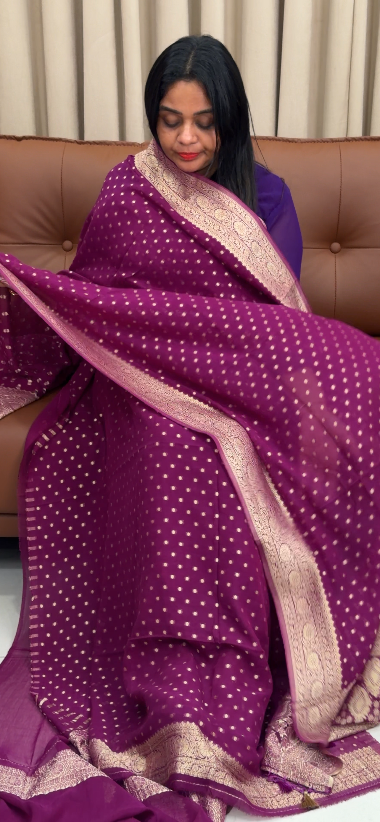VISCOSE GEORGETTE UNSTITCHED SALWRA SUITS - IHA 33675